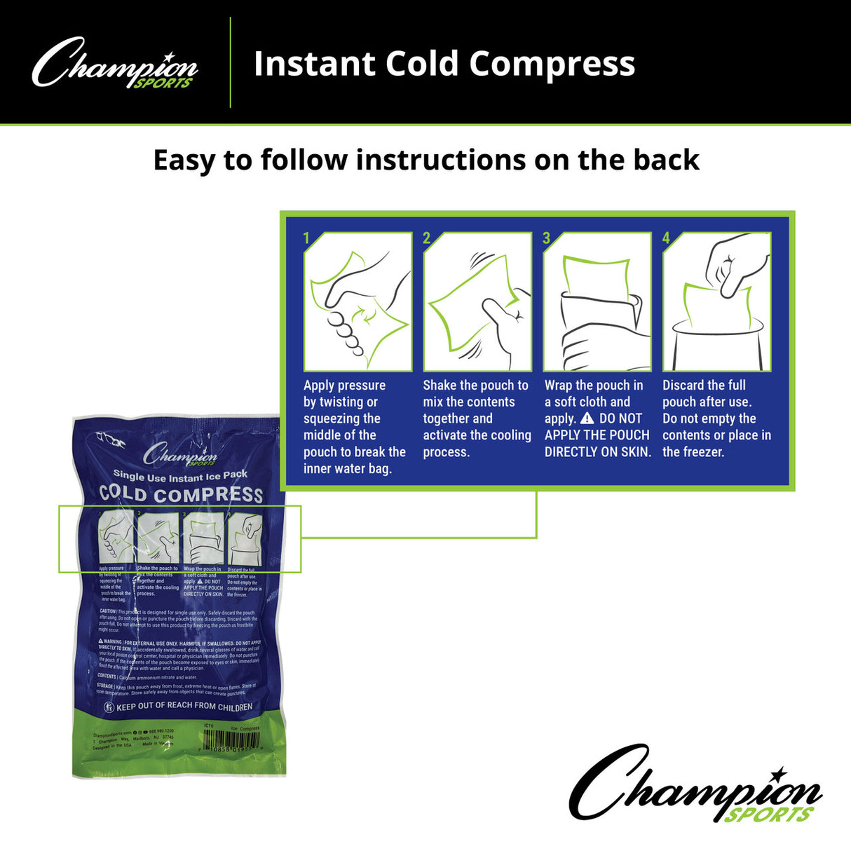 Champion Sports INSTANT COLD COMPRESS