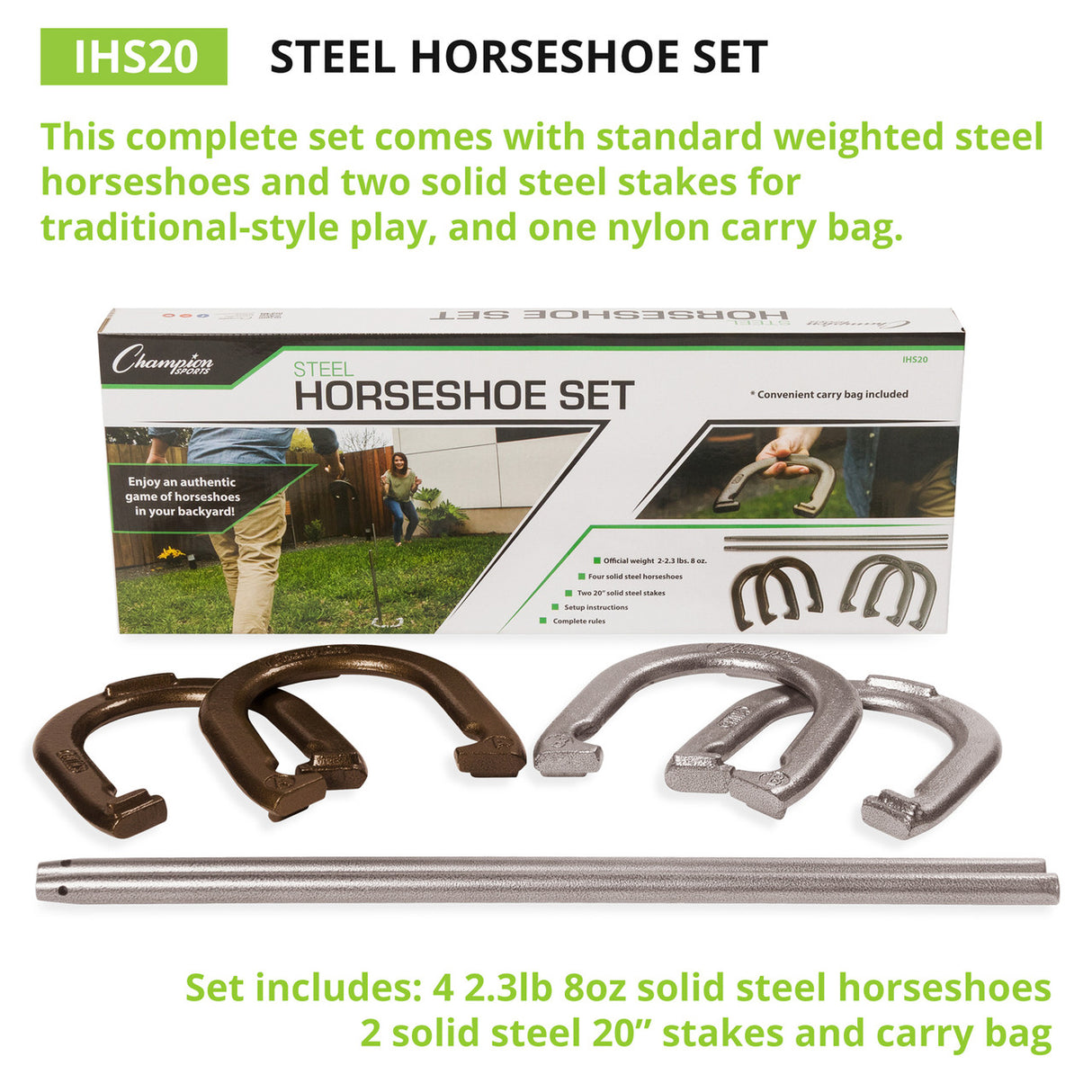 Champion Sports STEEL HORSESHOE SET