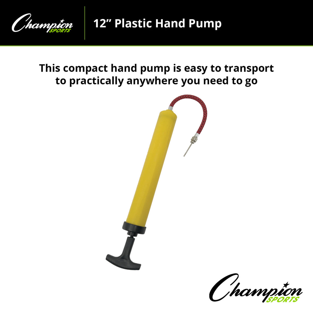 Champion Sports 12"L PLASTIC HAND PUMP