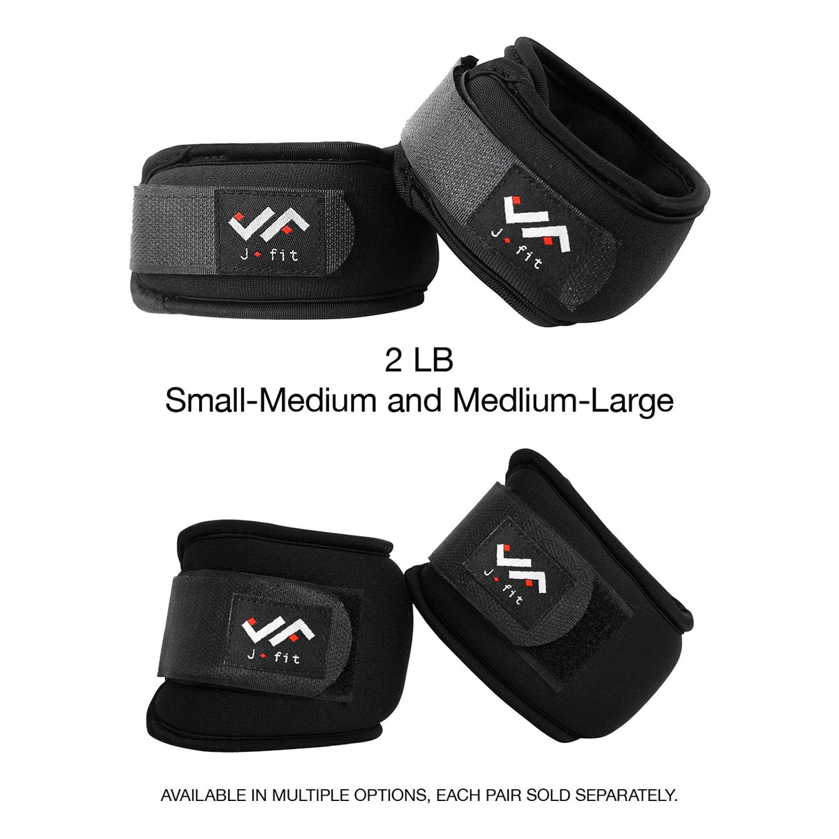 JFIT ADJUSTABLE WRIST WEIGHTS 2 LB, MEDIUM/LARGE