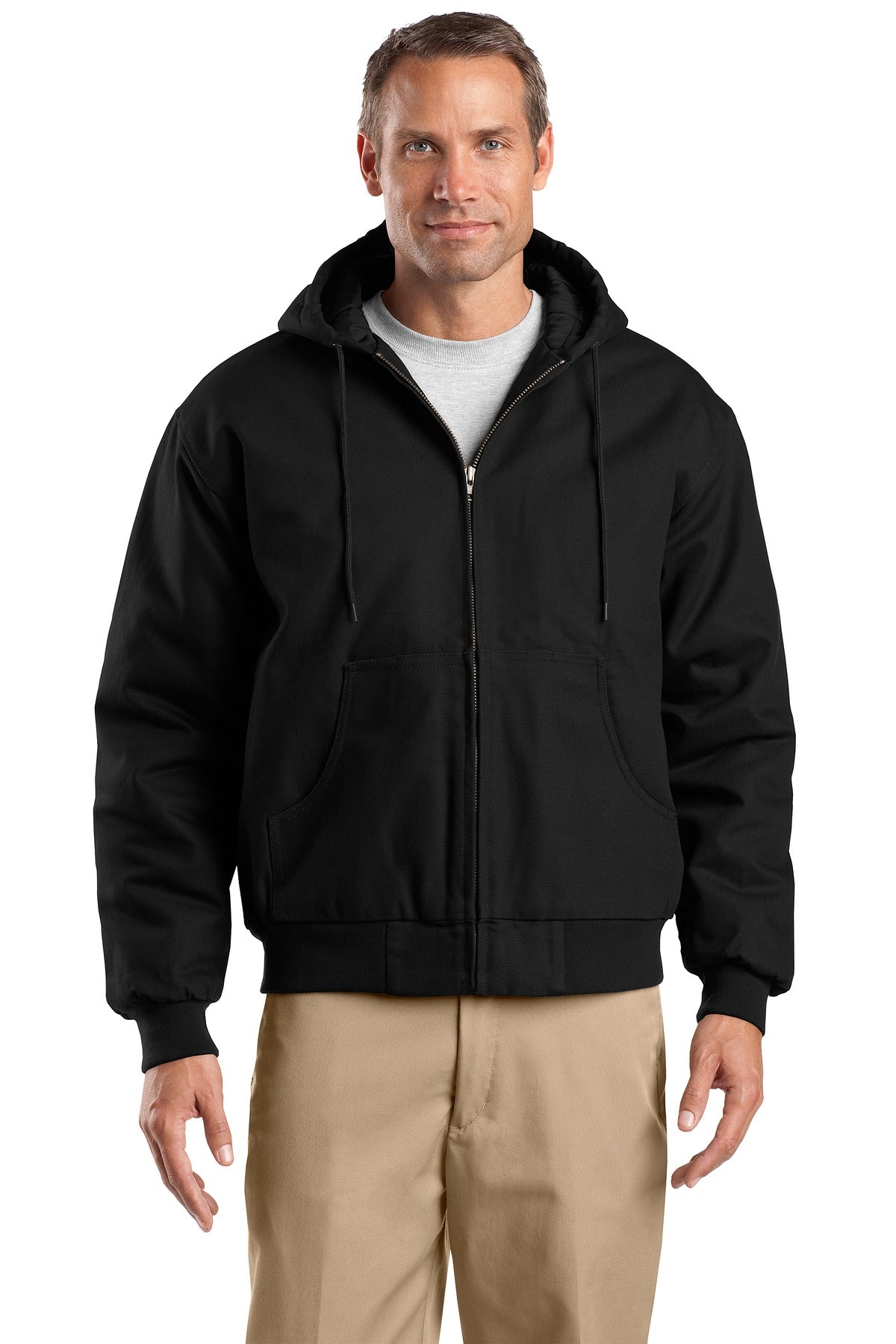 CornerStone ® Tall Duck Cloth Hooded Work Jacket. TLJ763H - CornerStone TLJ763H