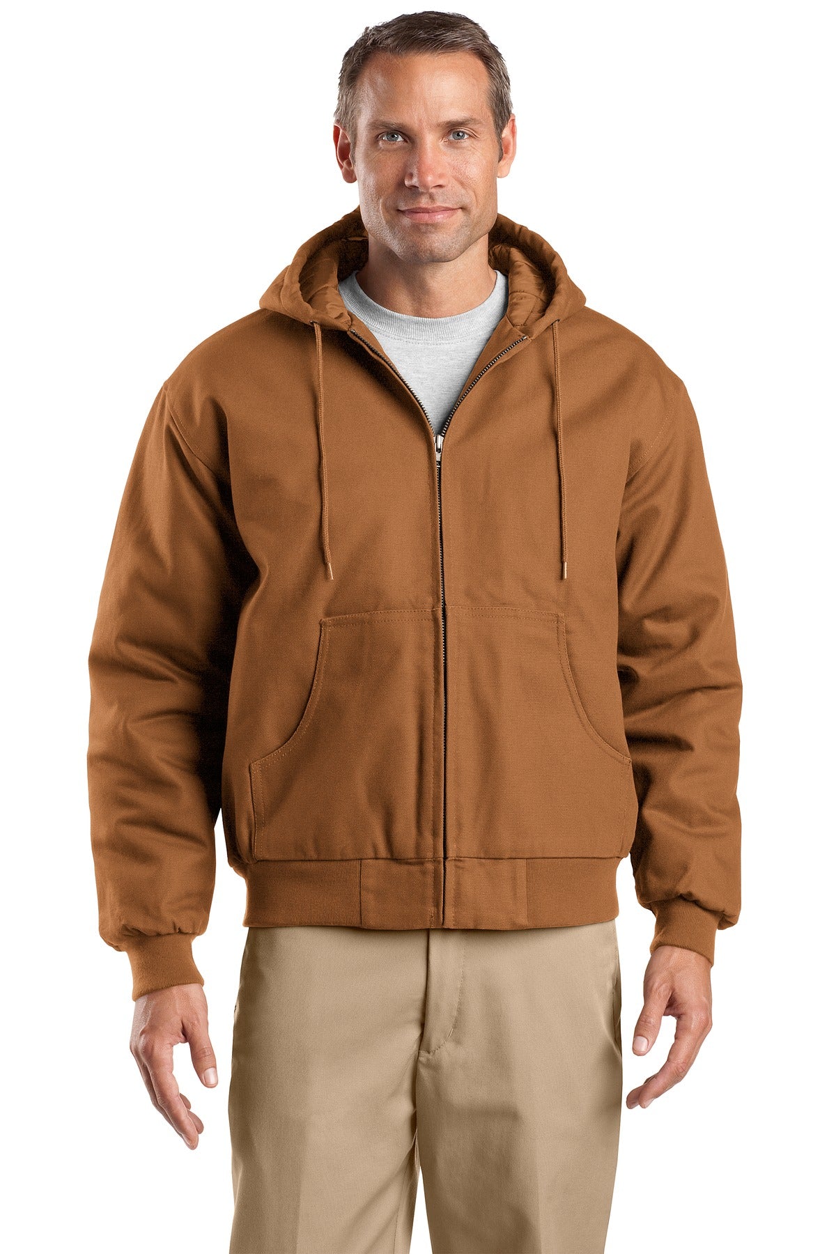 CornerStone ® Tall Duck Cloth Hooded Work Jacket. TLJ763H - CornerStone TLJ763H