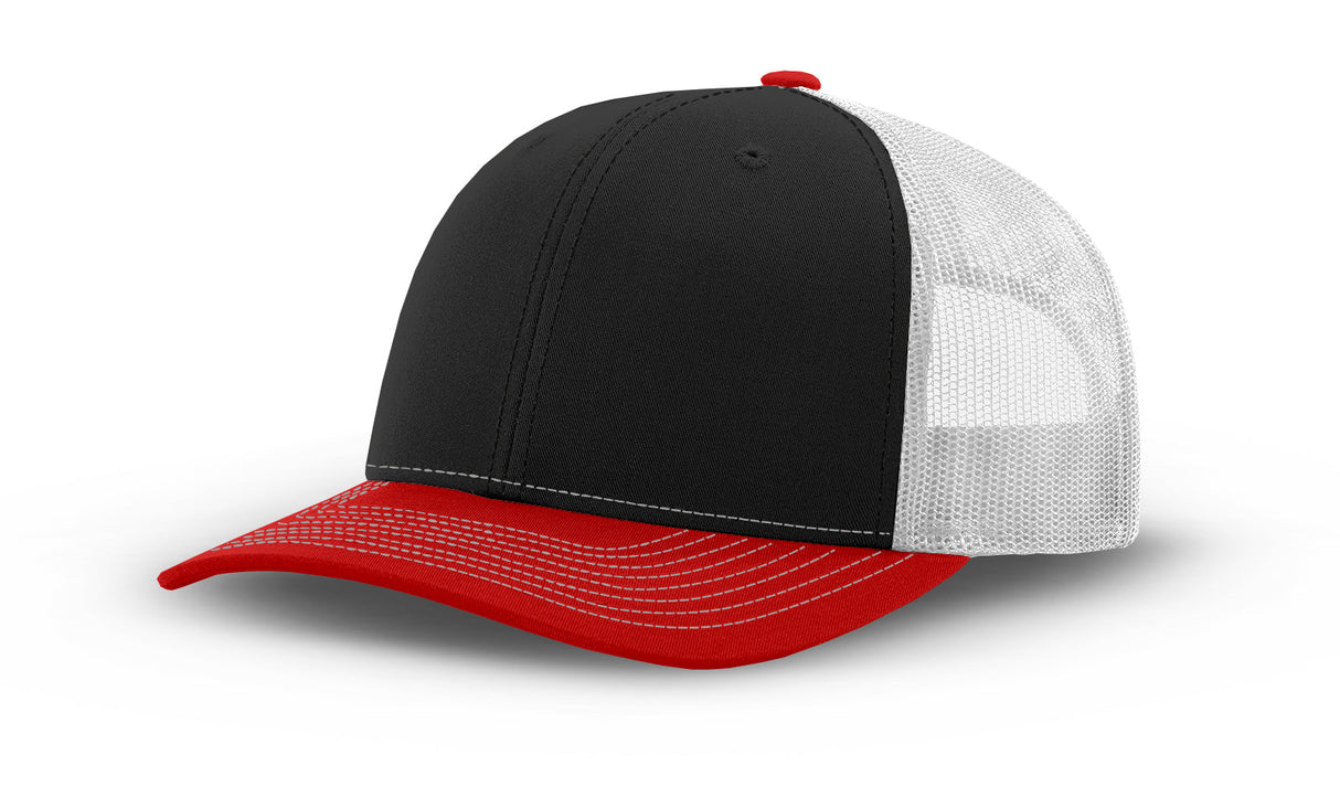Joe's USA Original Trucker Hat JOE112 - Black/Red/White - Main View