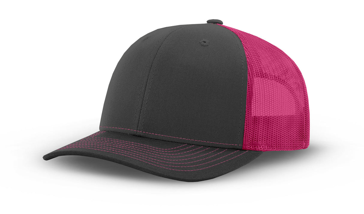 Joe's USA Original Trucker Hat JOE112 - Charcoal/Neon Pink - Main View