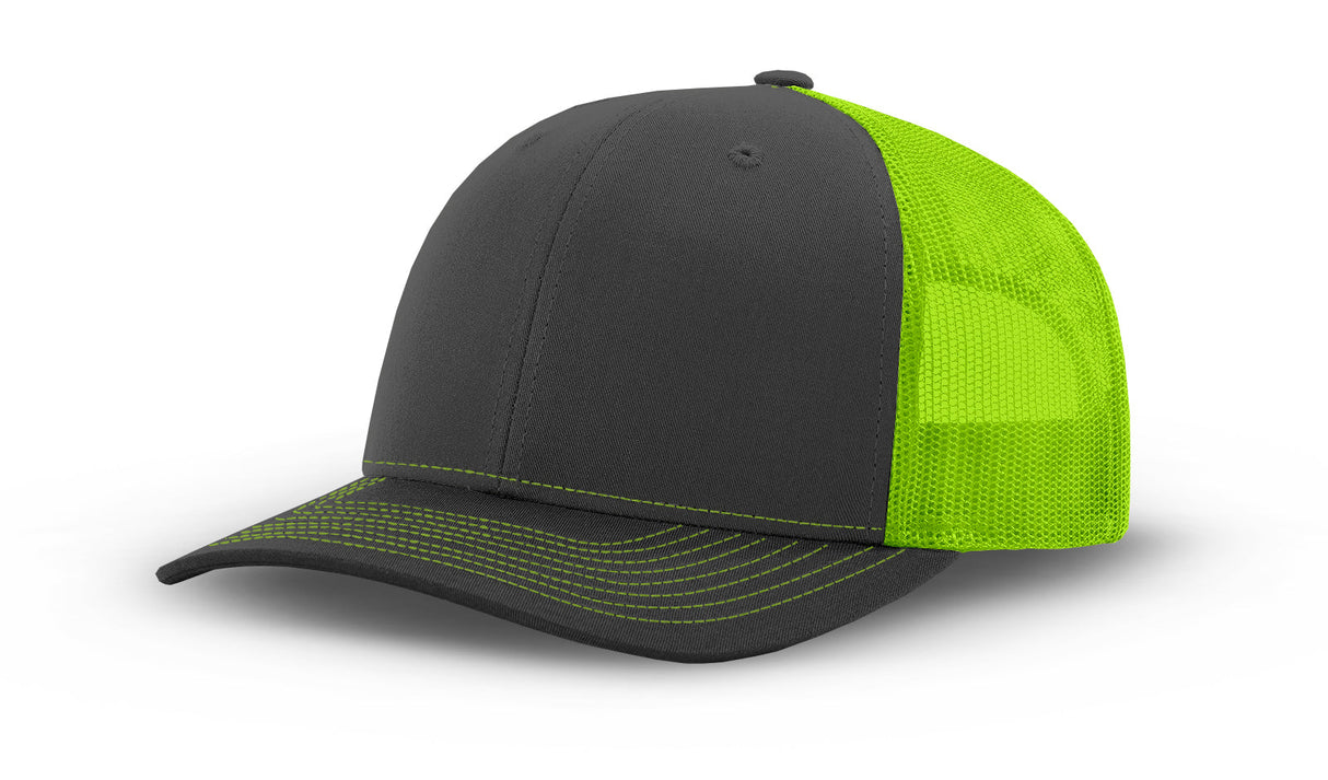 Joe's USA Original Trucker Hat JOE112 - Charcoal/Neon Yellow - Main View