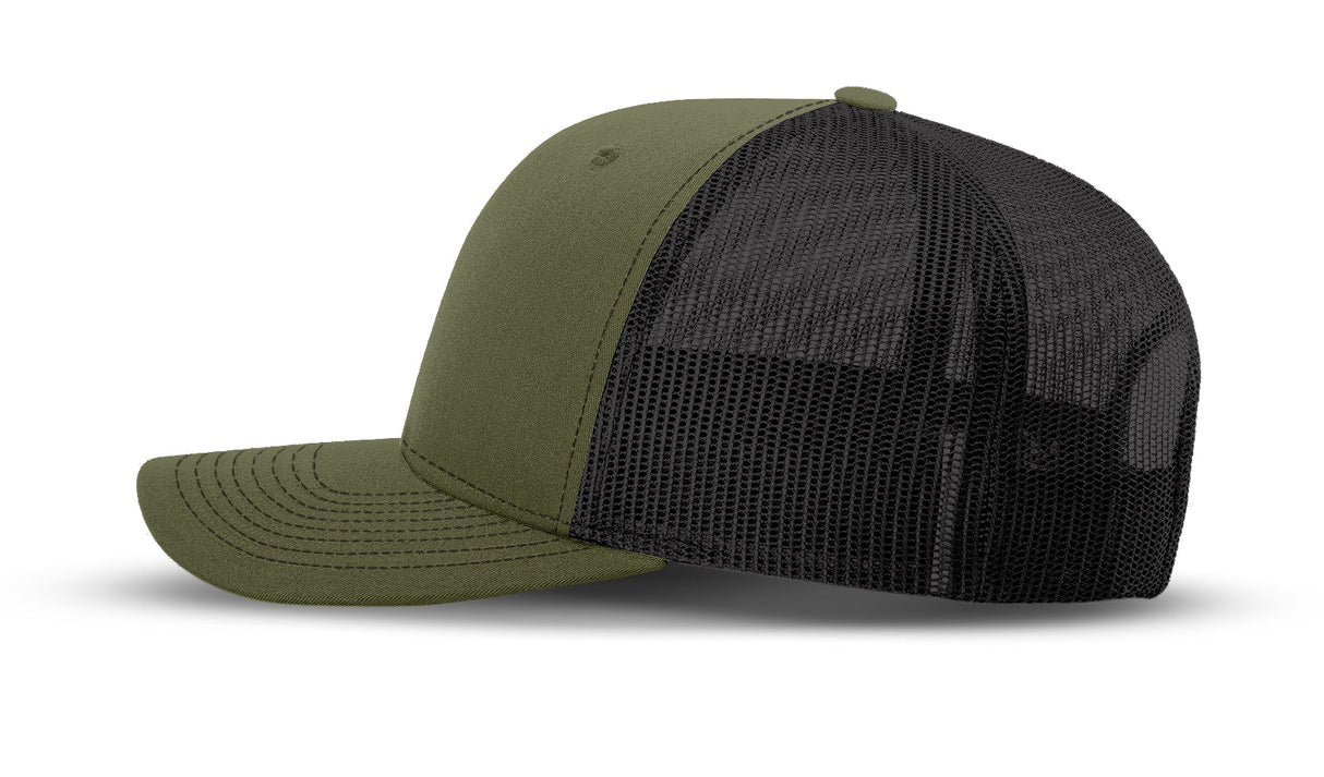 Joe's USA Original Trucker Hat JOE112 - Loden Green/Black - Angle View 2