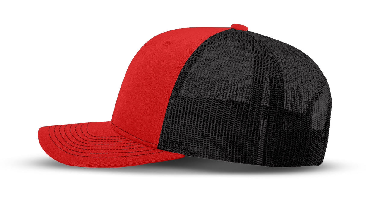 Joe's USA Original Trucker Hat JOE112 - Red/Black - Angle View 2