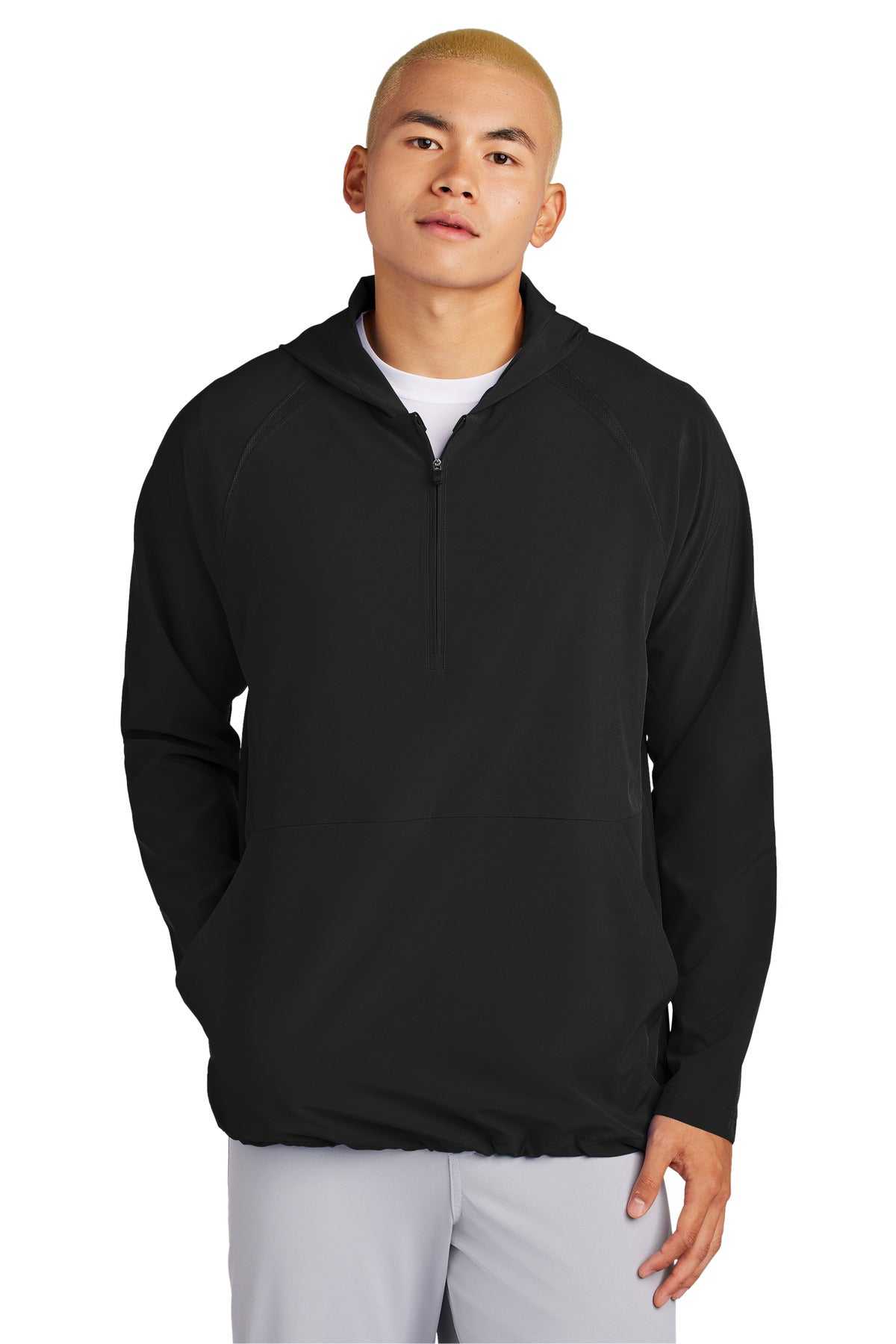 Sport-Tek ® Repeat 1/2-Zip Long Sleeve Hooded Jacket JST488 - Sport-Tek JST488