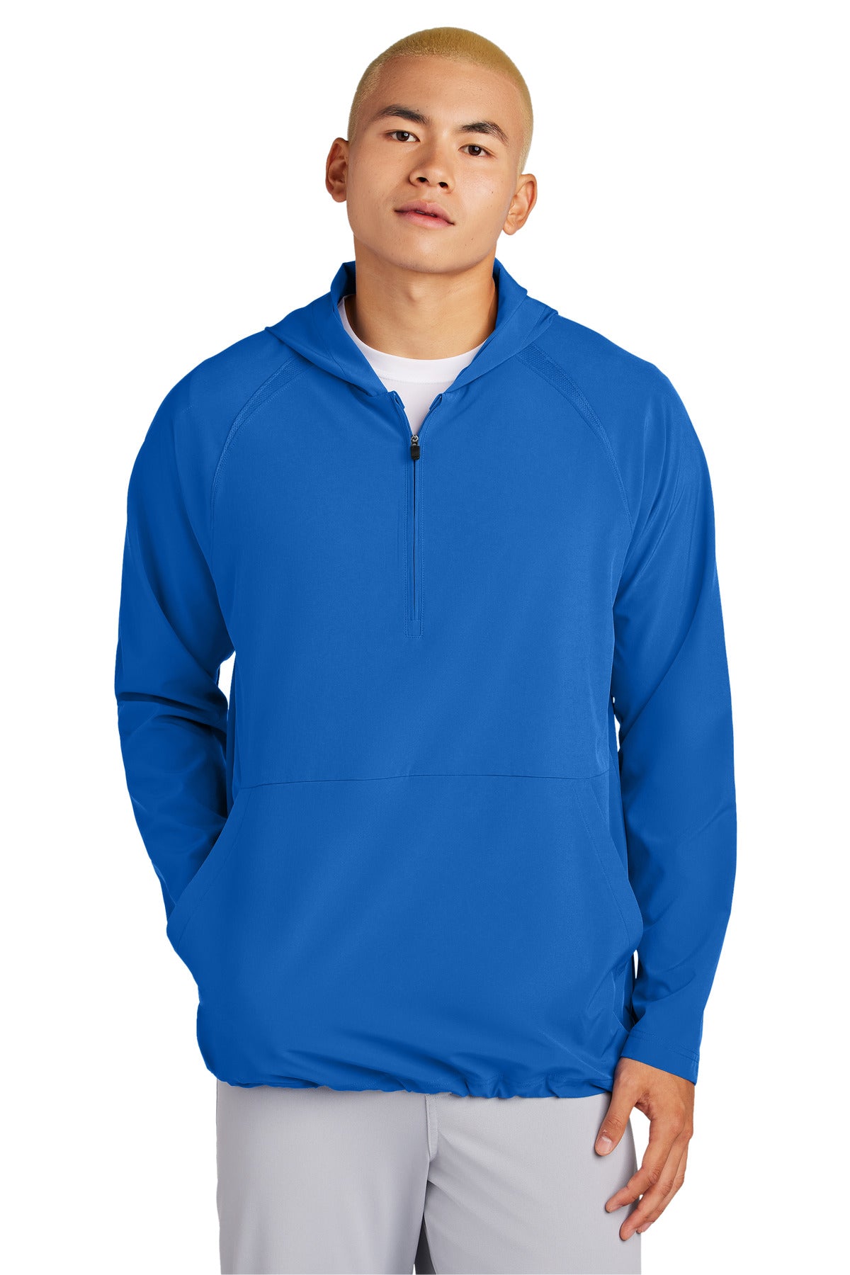 Sport-Tek JST488 Repeat 1/2-Zip Long Sleeve Hooded Jacket
