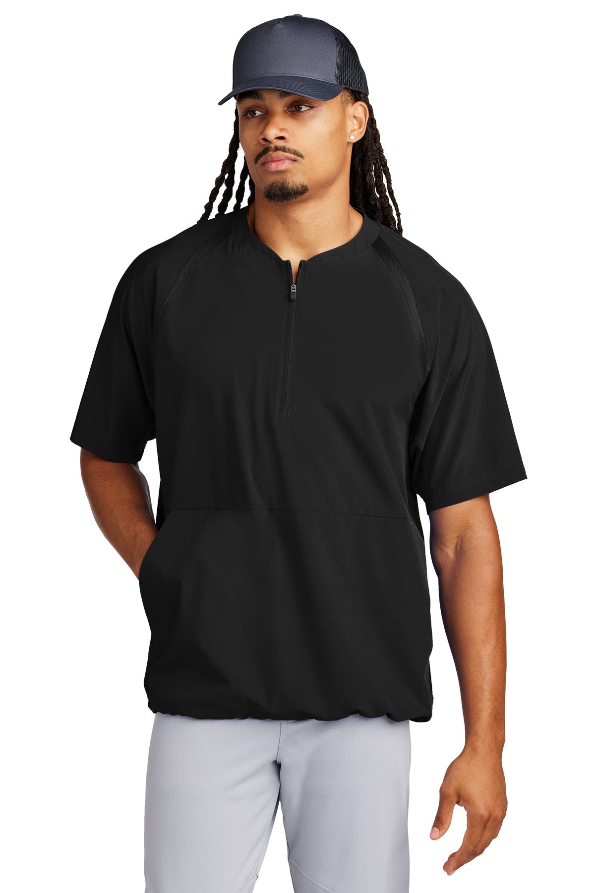 Sport-Tek JST489 Repeat 1/2-Zip Short Sleeve Jacket Wholesale Athletic Warm-Up Jackets