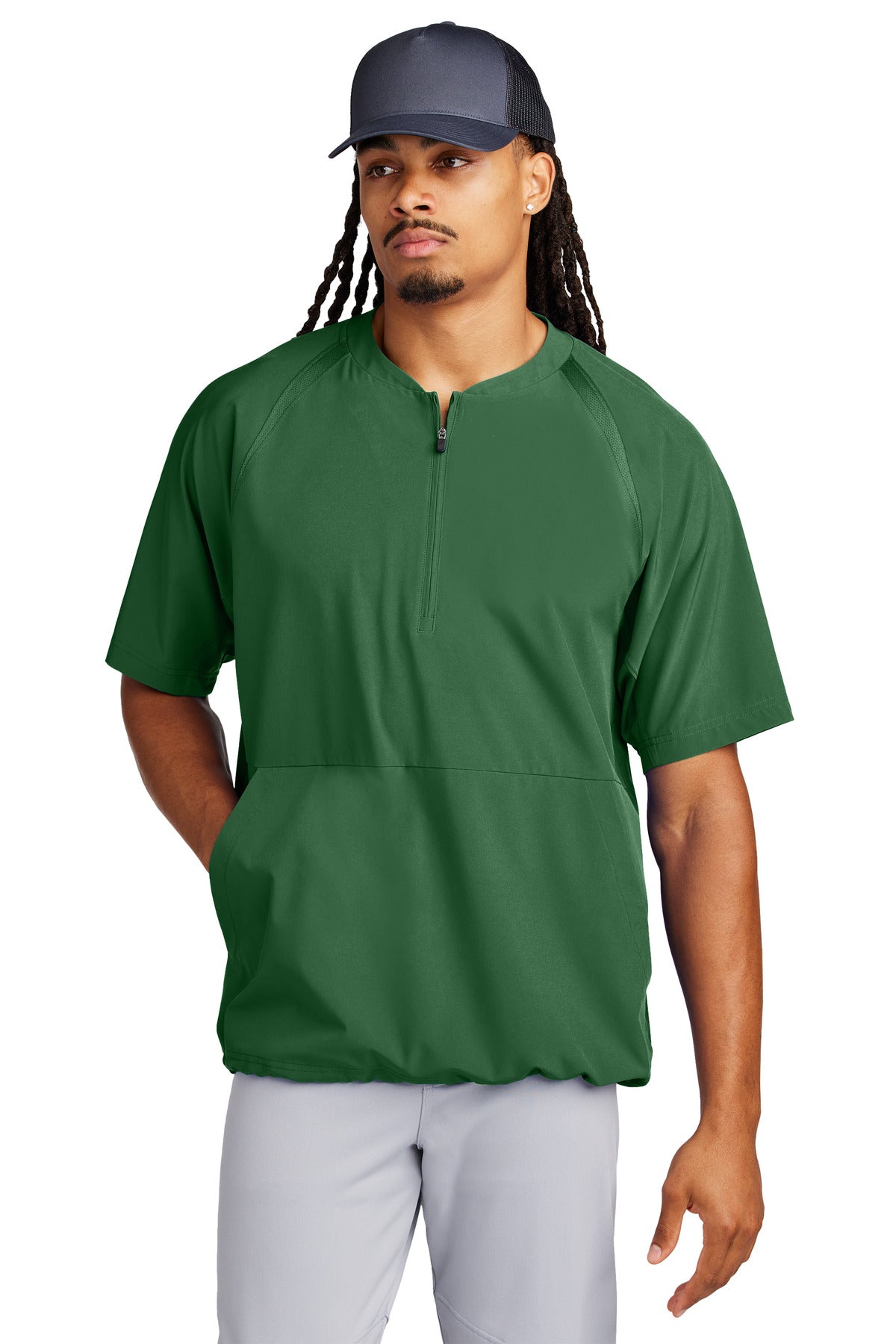 Sport-Tek JST489 Repeat 1/2-Zip Short Sleeve Jacket Wholesale Athletic Warm-Up Jackets