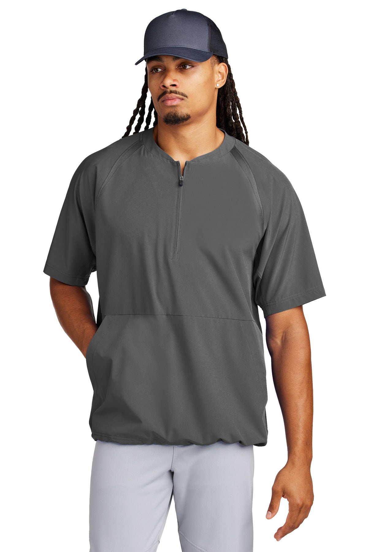 Sport-Tek JST489 Repeat 1/2-Zip Short Sleeve Jacket Wholesale Athletic Warm-Up Jackets