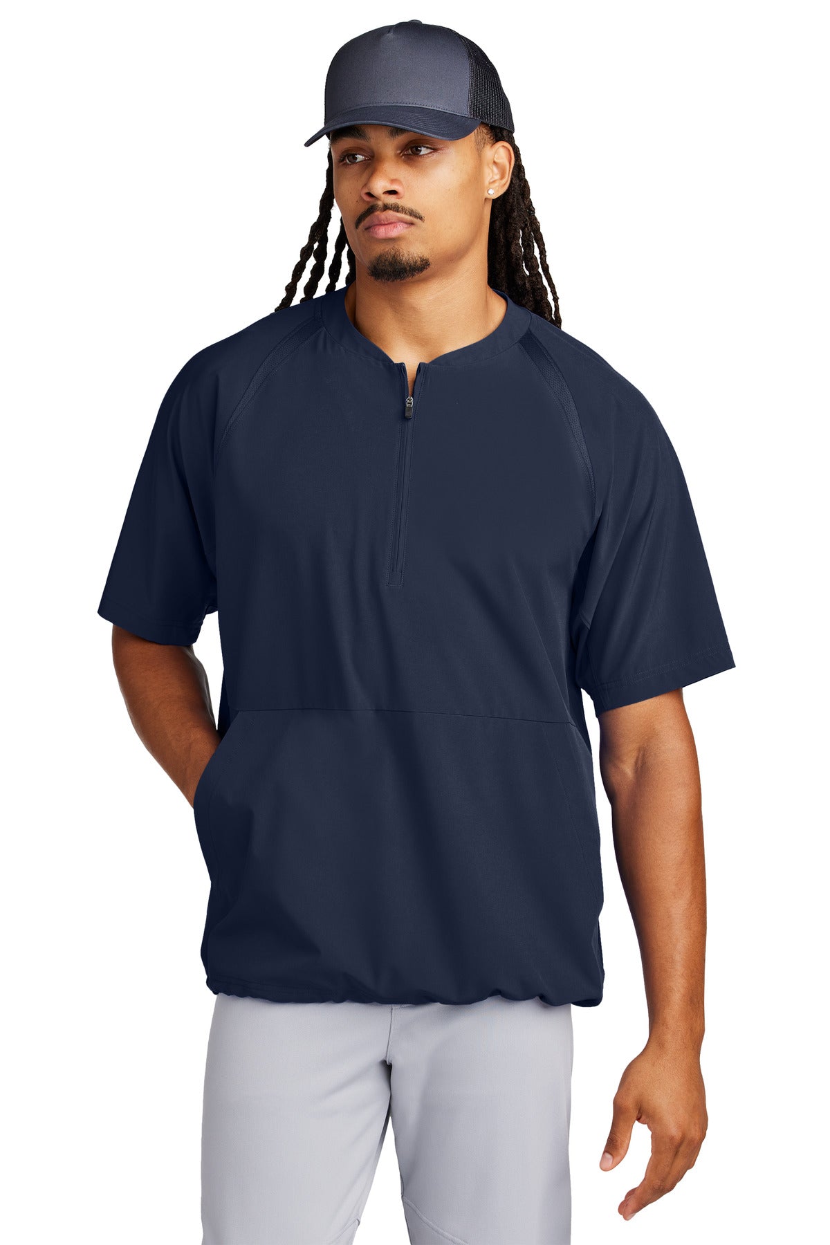 Sport-Tek JST489 Repeat 1/2-Zip Short Sleeve Jacket Wholesale Athletic Warm-Up Jackets