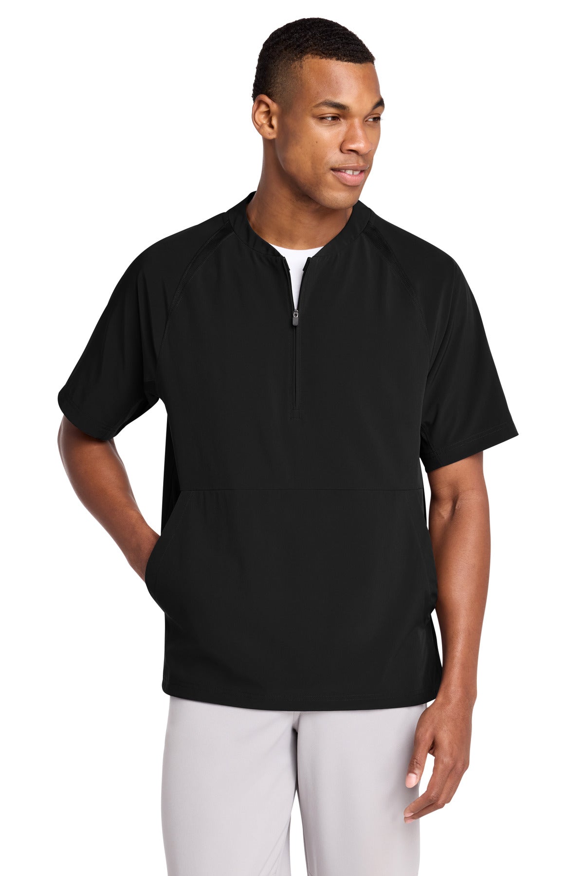 Sport-Tek JST489 Repeat 1/2-Zip Short Sleeve Jacket Wholesale Athletic Warm-Up Jackets