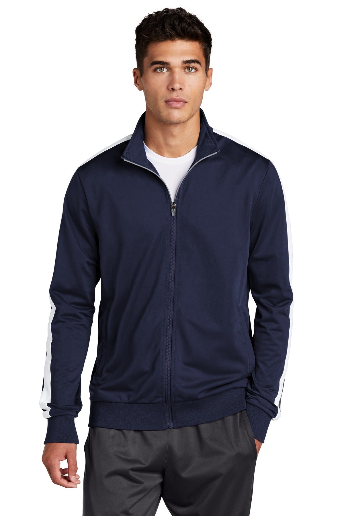 Sport-Tek ® Tricot Sleeve Stripe Track Jacket. JST94 - Sport-Tek JST94