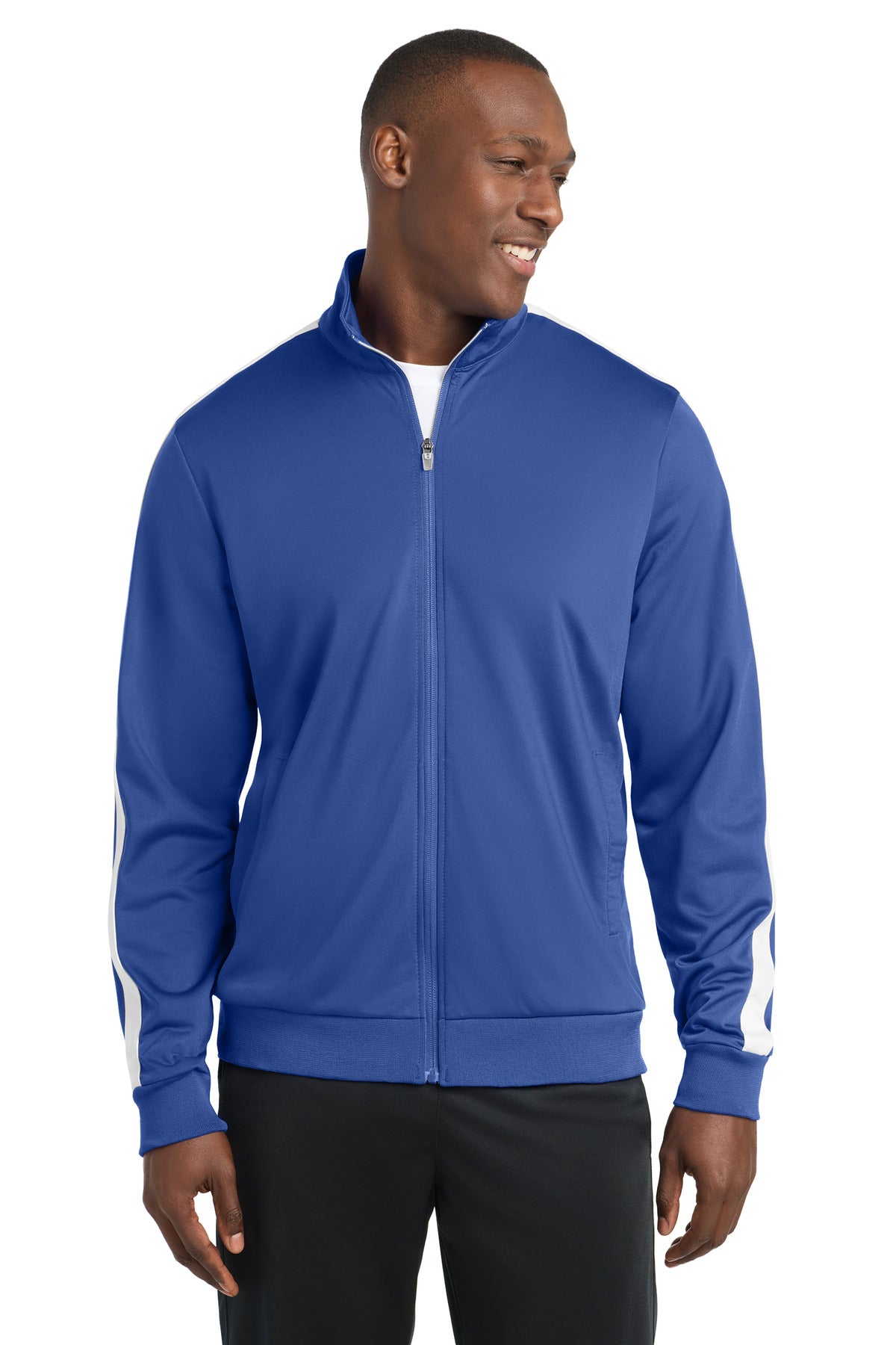 Sport-Tek ® Tricot Sleeve Stripe Track Jacket. JST94 - Sport-Tek JST94