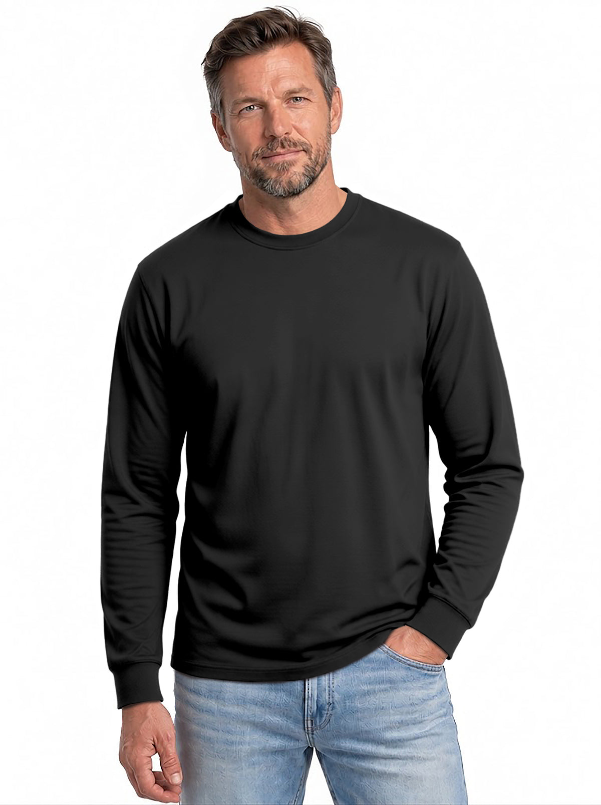 Joe's USA Mens Tall Long Sleeve 50/50 Cotton/Poly T-Shirt