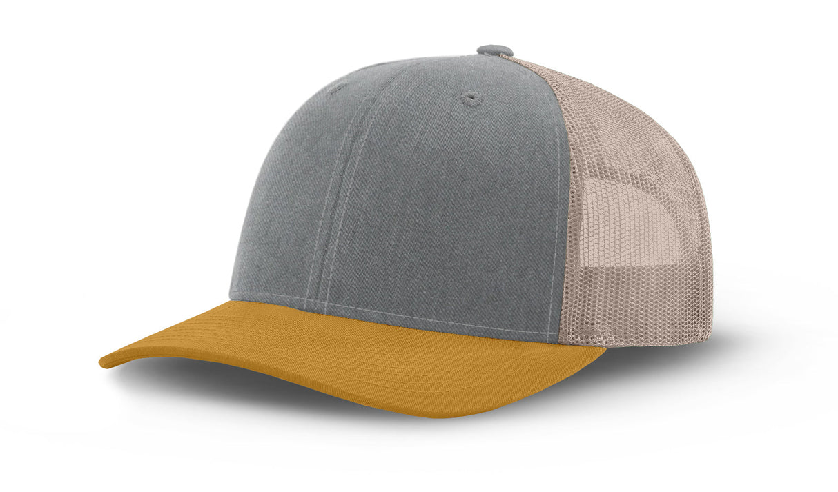 Joe's USA Original Trucker Hat JOE112 - Heather Gray/Amber/Stone - Main View