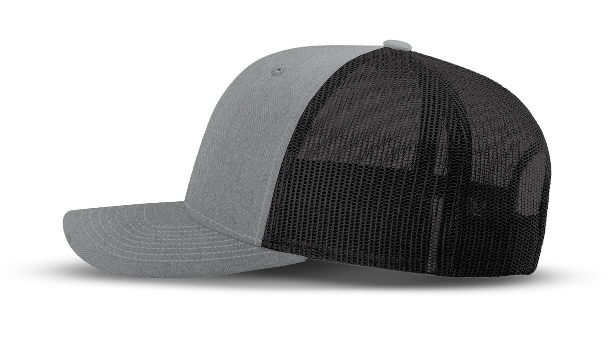 Joe's USA Original Trucker Hat JOE112 - Heather Gray/Black - Angle View 2