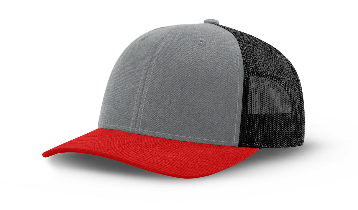 Joe's USA Original Trucker Hat JOE112 - Heather Gray/Red/Black - Main View