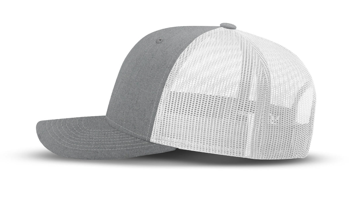 Joe's USA Original Trucker Hat JOE112 - Heather Gray/White - Angle View 2