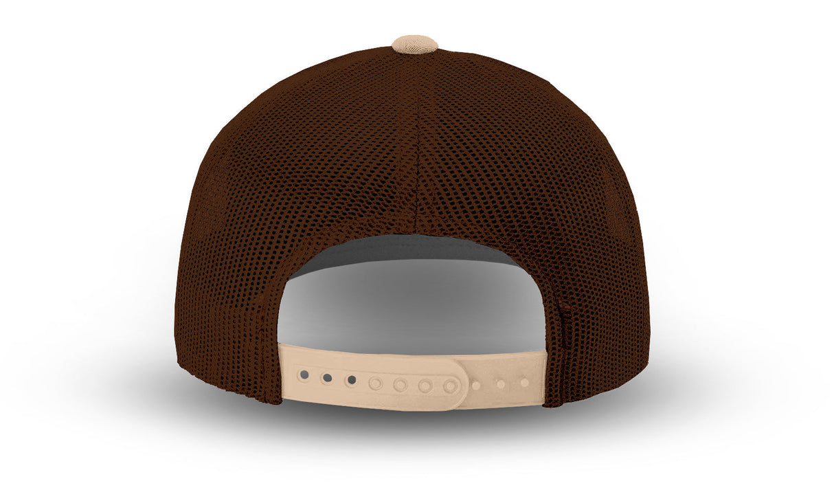 Joe's USA Original Trucker Hat JOE112 - Khaki/Brown - Angle View 3