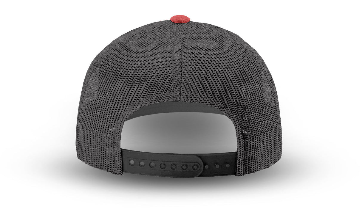 Joe's USA Original Trucker Hat JOE112 - Nantucket Red/Charcoal - Angle View 3