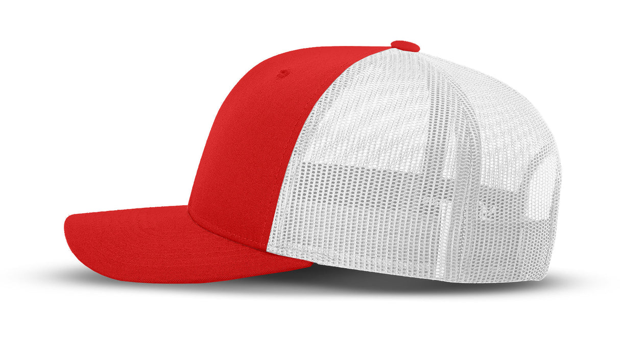 Joe's USA Original Trucker Hat JOE112 - Red/White - Angle View 2