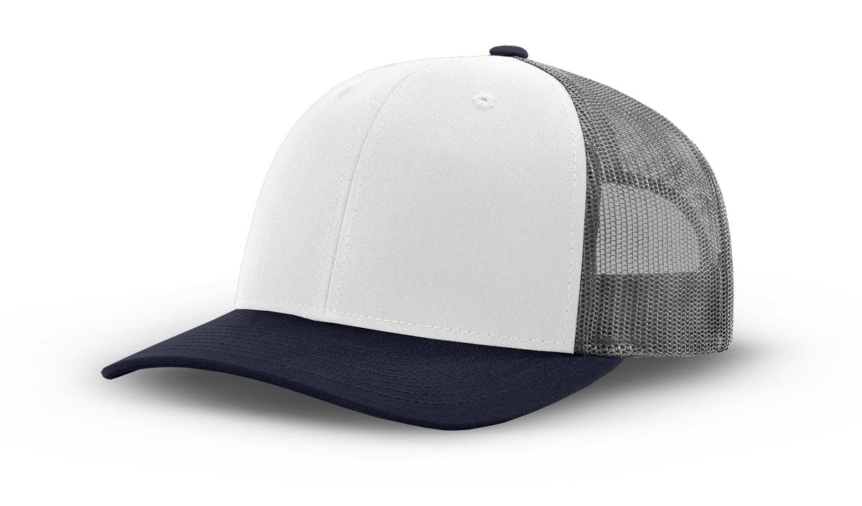 Joe's USA Original Trucker Hat JOE112 - White/Navy/Gray - Main View