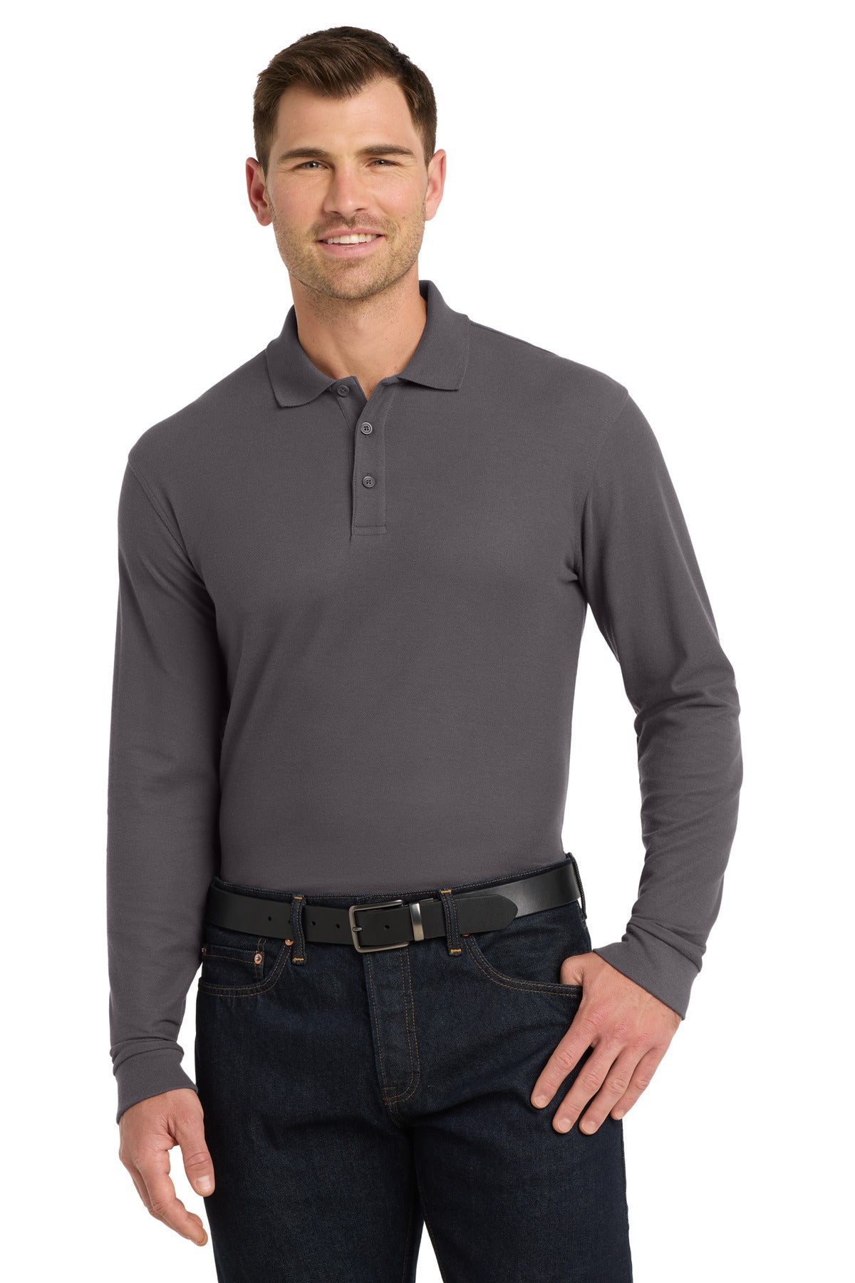 Port Authority ® Long Sleeve Core Classic Pique Polo. K100LS - Port Authority K100LS