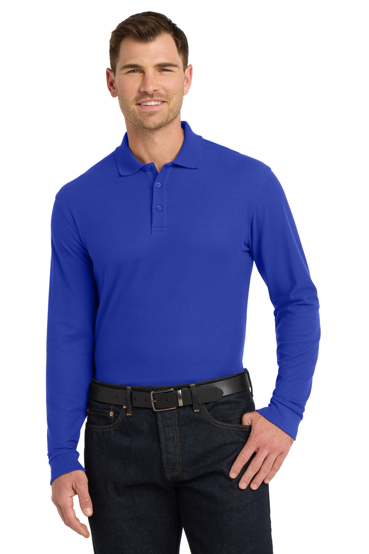 Port Authority K100LS Long Sleeve Core Classic Pique Polo Wholesale Blank