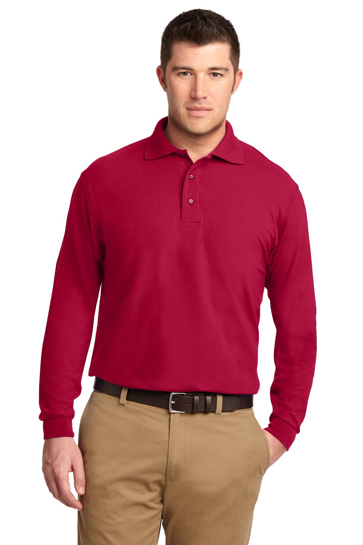 Port Authority K500LS Silk Touch Long Sleeve Polo | Wholesale Blank