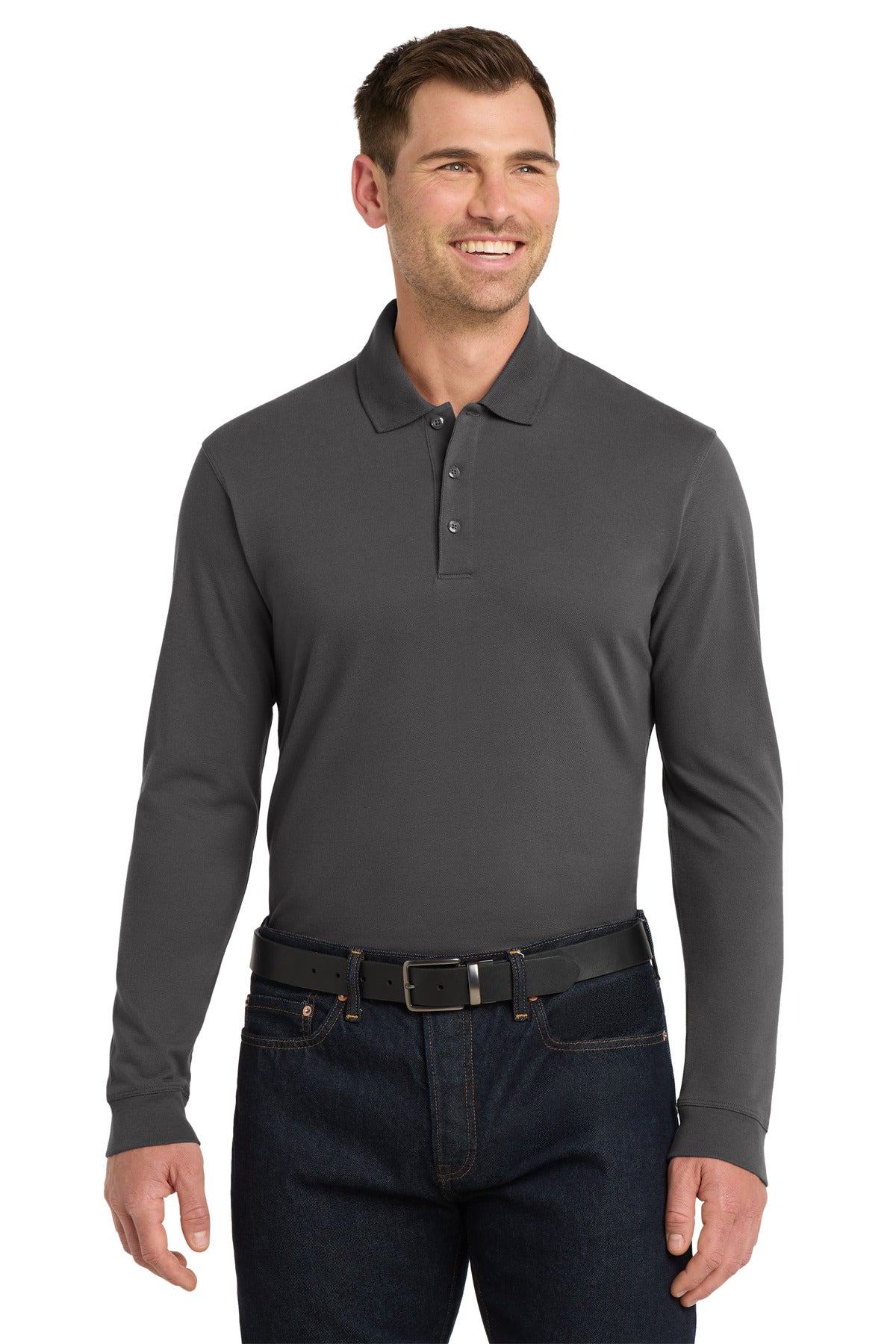Port Authority ® EZCotton ® Long Sleeve Polo. K8000LS - Port Authority K8000LS