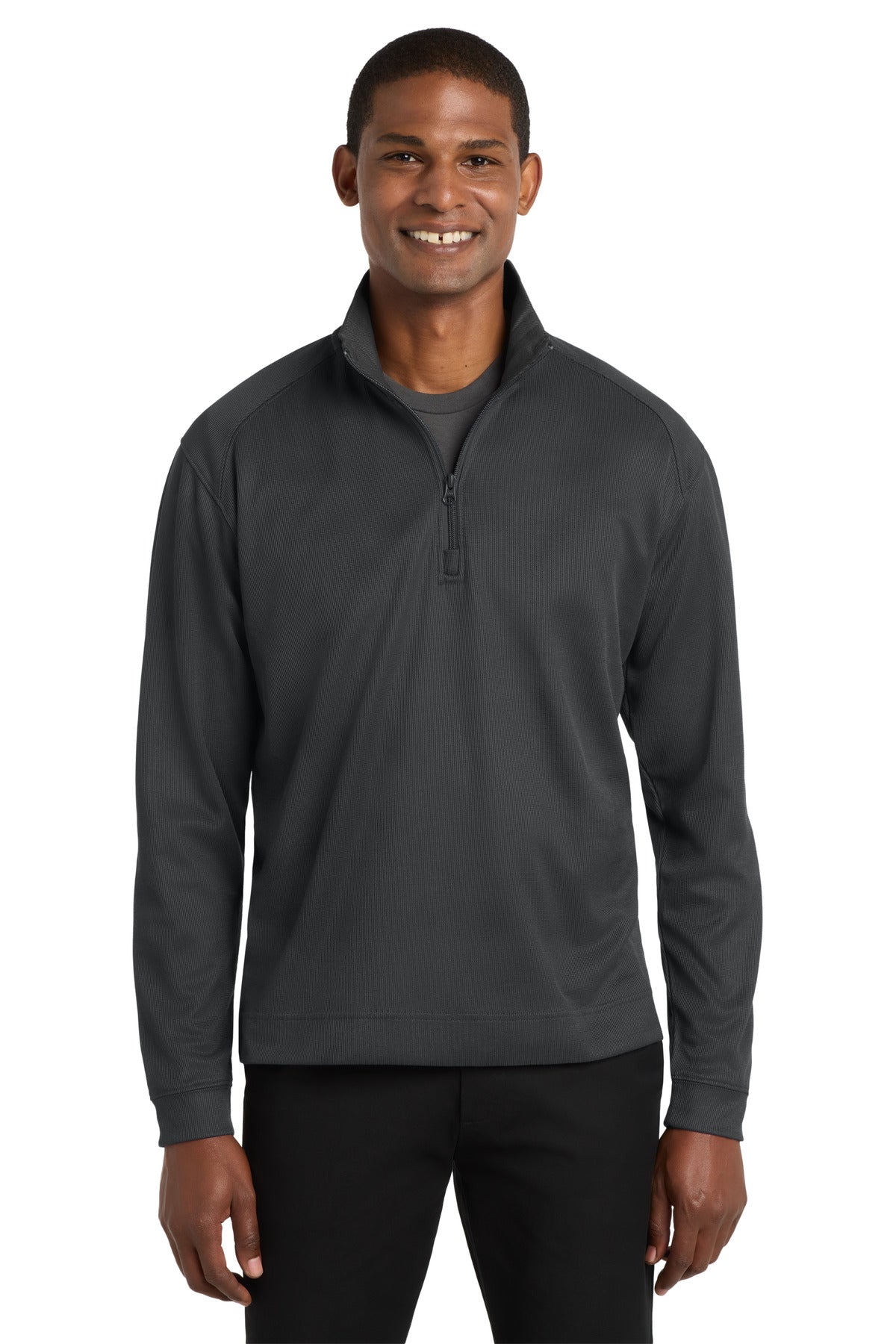 Port Authority K805 Vertical Texture 1/4-Zip Pullover