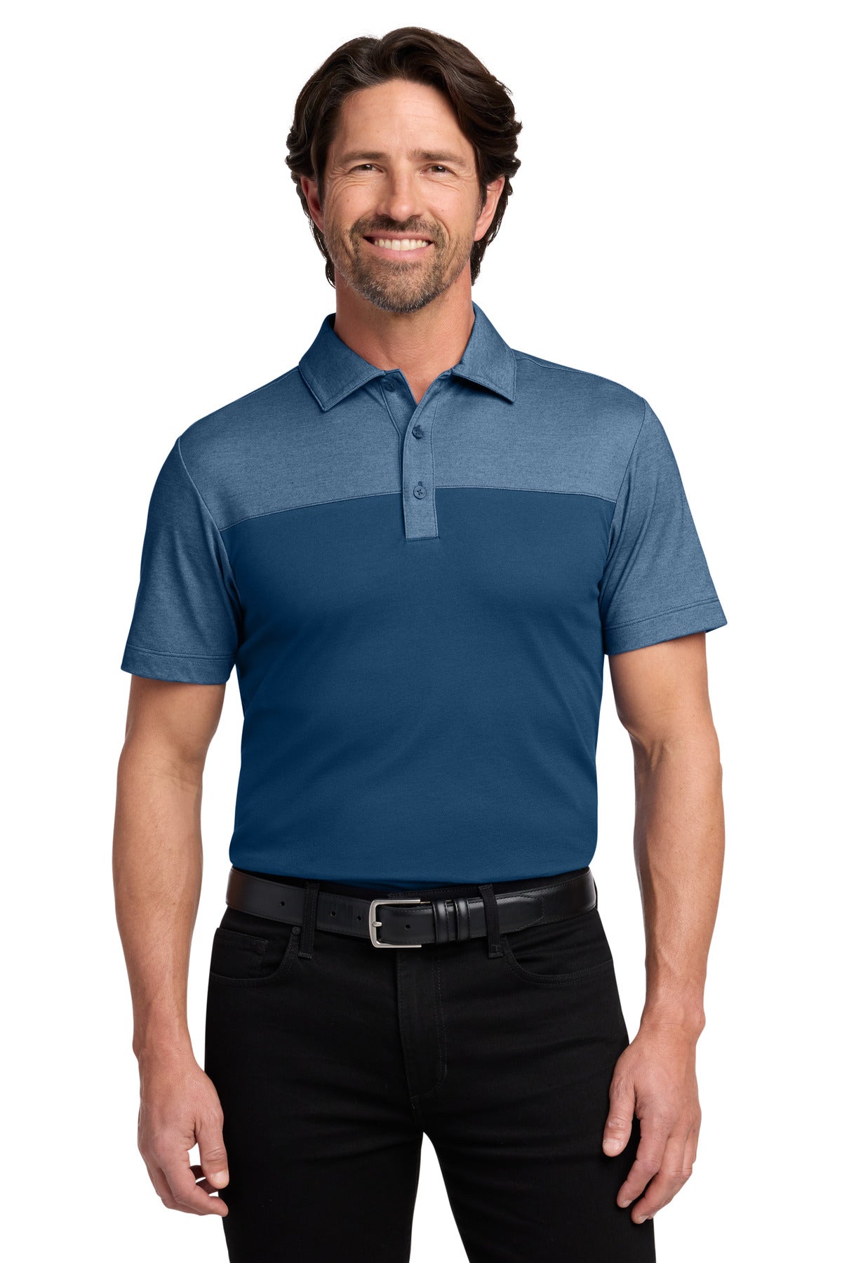 Port Authority K831 Fine Pique Blend Blocked Polo