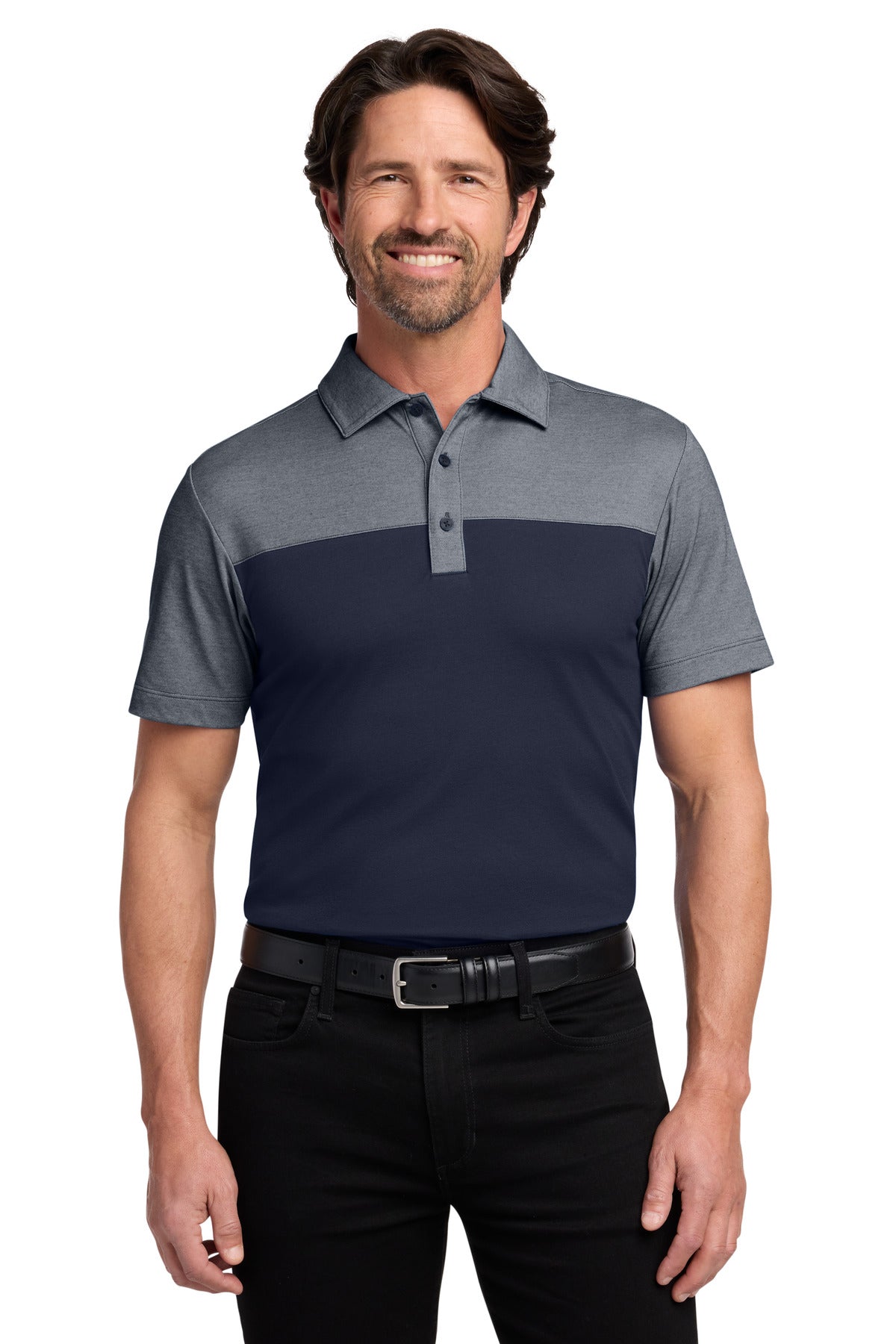 Port Authority K831 Fine Pique Blend Blocked Polo