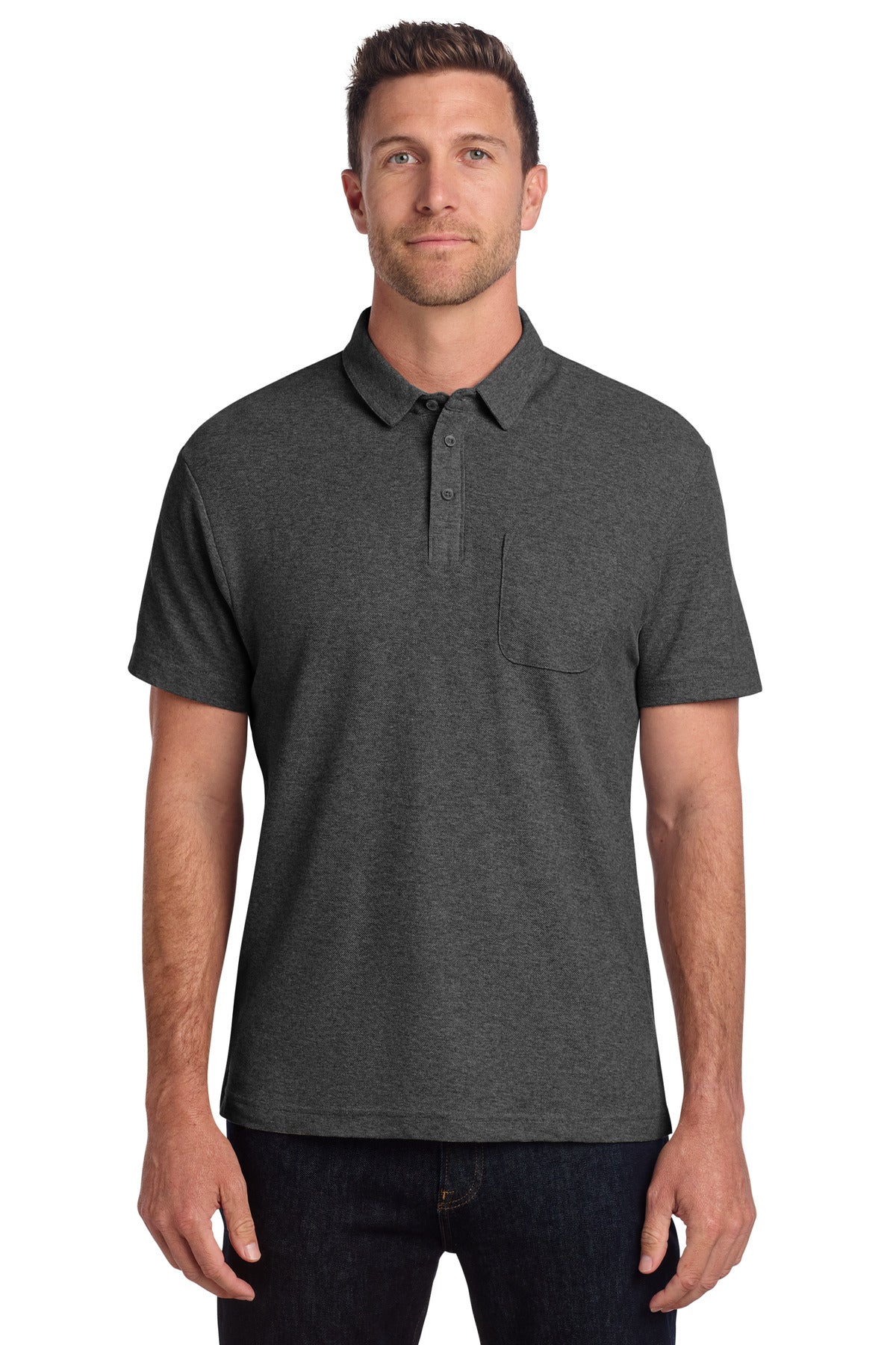 Port Authority K868 C-FREE Cotton Blend Pique Pocket Polo Wholesale Blank