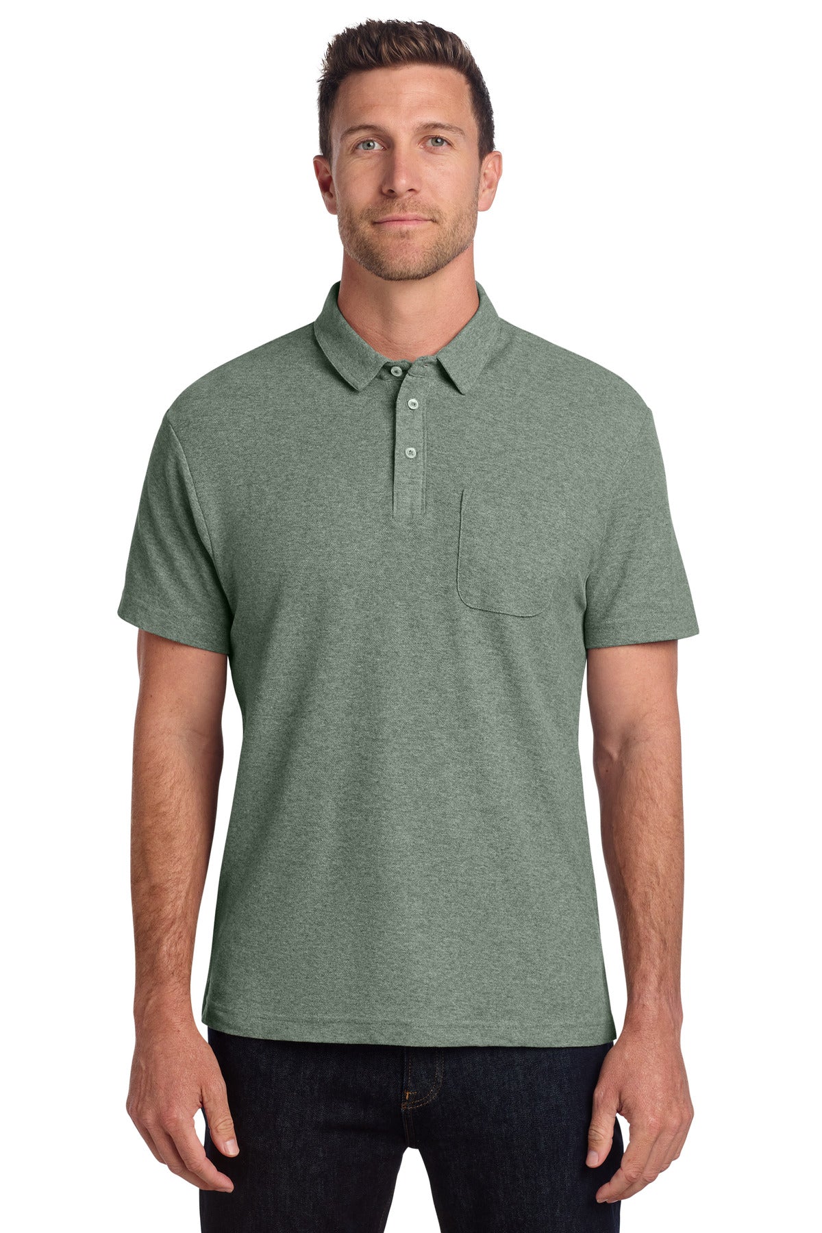 Port Authority K868 C-FREE Cotton Blend Pique Pocket Polo Wholesale Blank