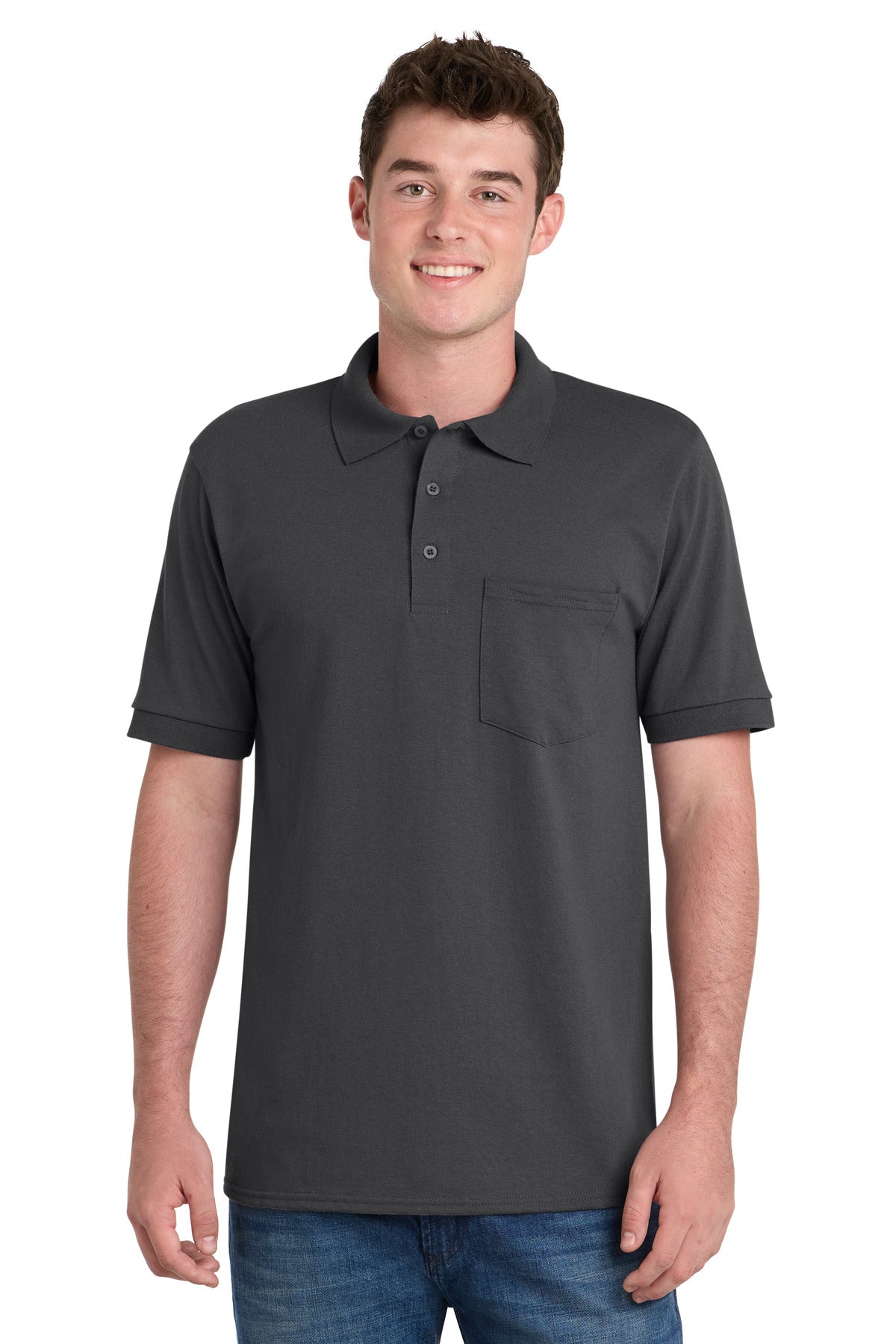 Port & Co ™ Core Blend Jersey Knit Pocket Polo. KP55P - Port & Co KP55P