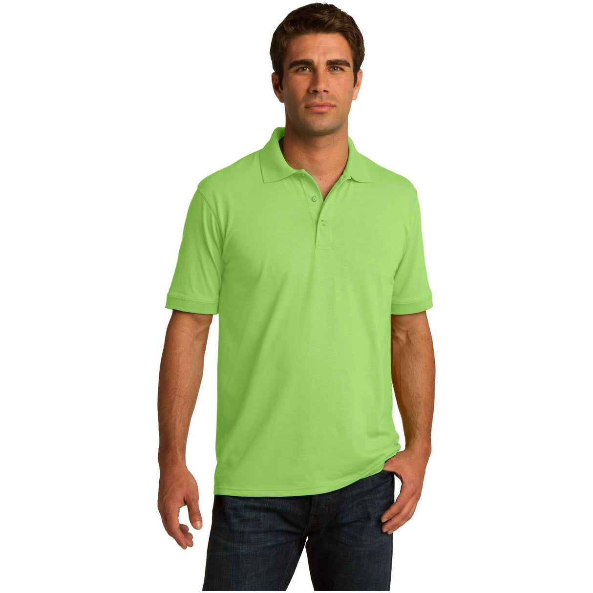 Port & Company ® Tall Core Blend Jersey Knit Polo. KP55T - Port & Company KP55T Polos/Knits Port & Company Lime Large Tall