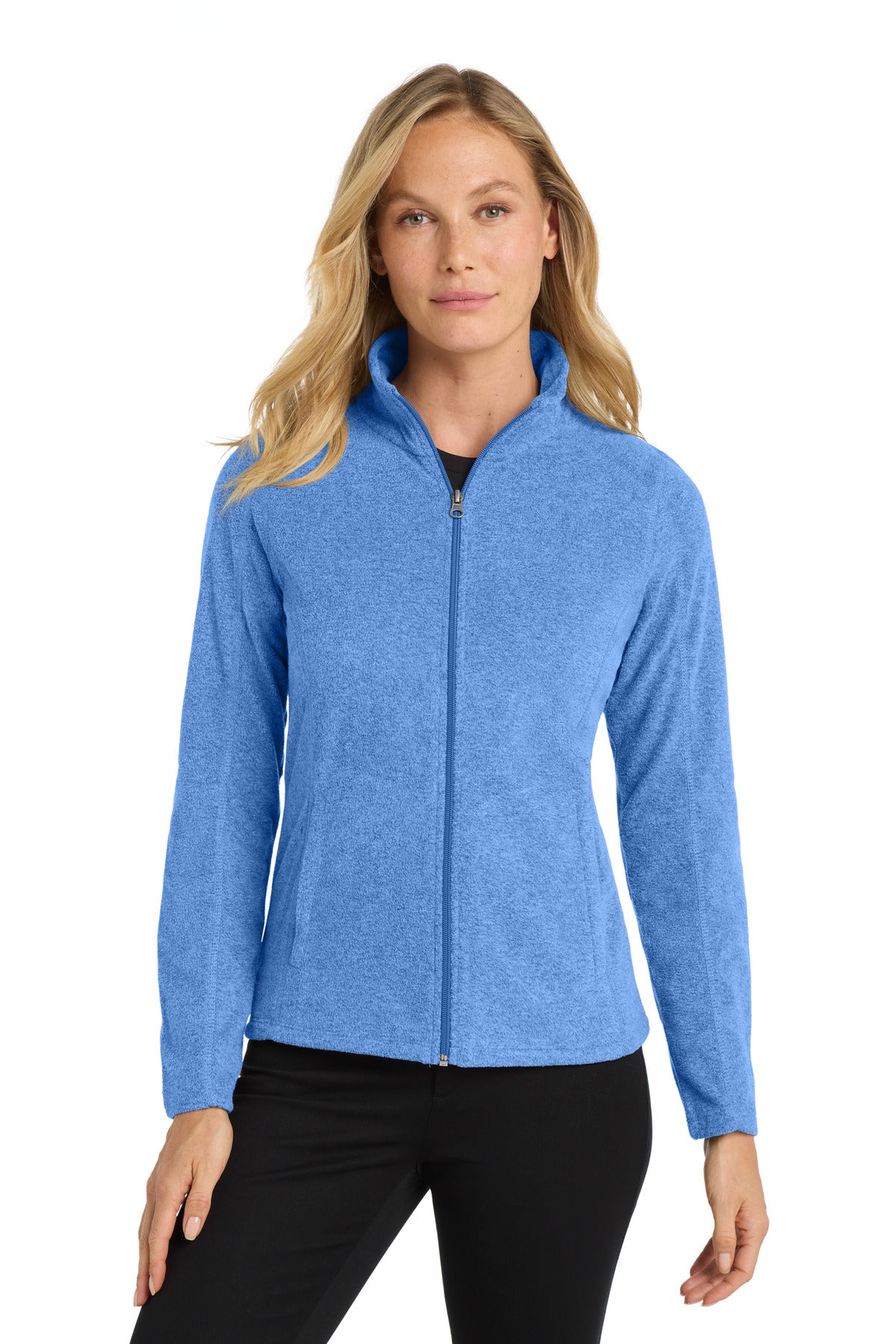 Port Authority L235 Women's Heather Microfleece Full-Zip Jacket | Wholesale
