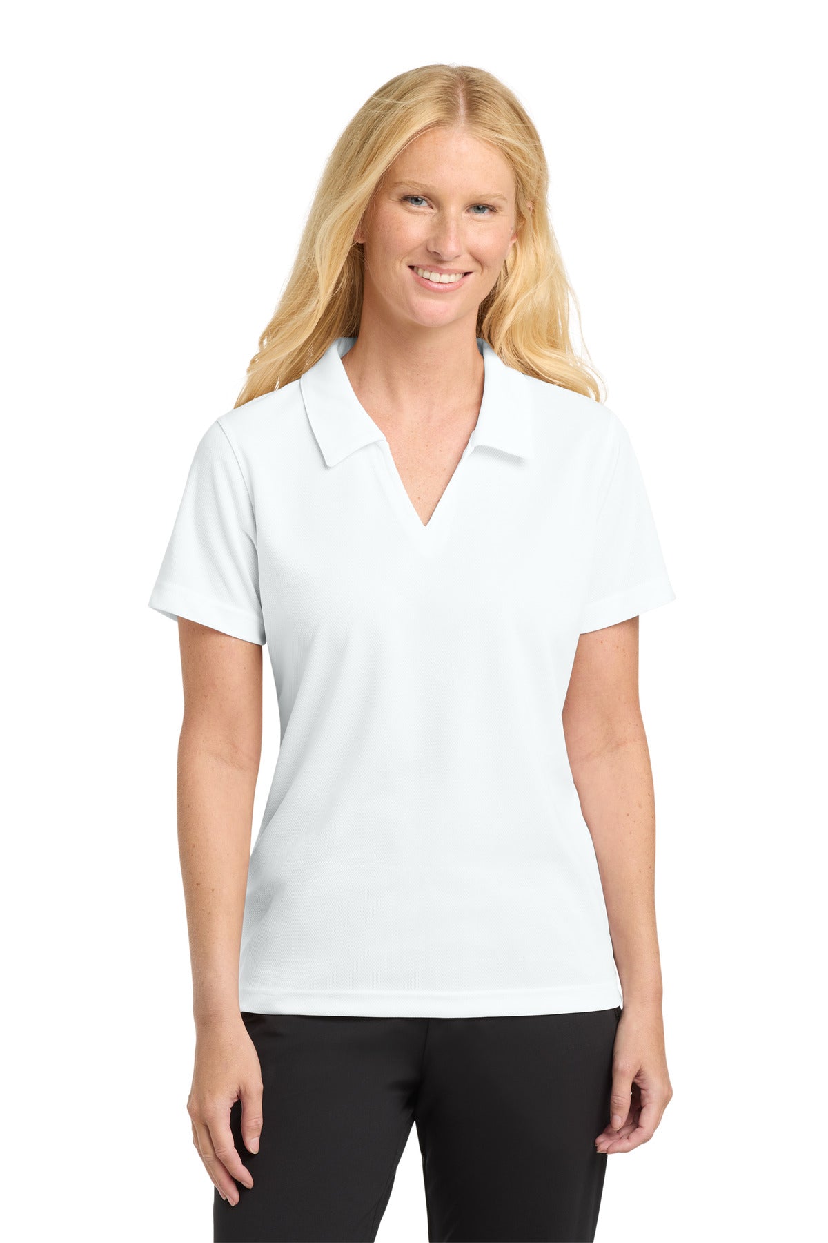 Sport-Tek ® Women's Dri-Mesh ® V-Neck Polo. L469 - Sport-Tek L469