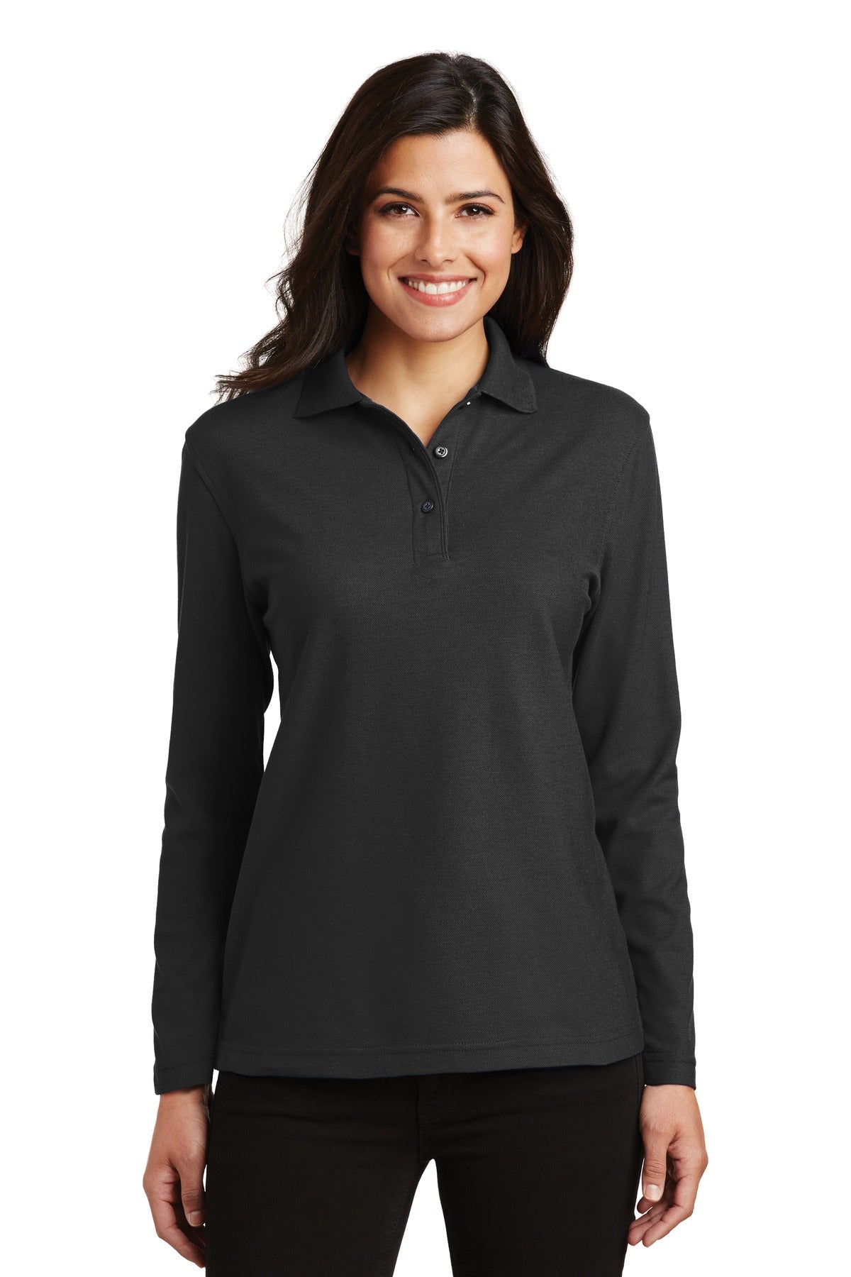Port Authority ® Women's Silk Touch™ Long Sleeve Polo. L500LS - Port Authority L500LS