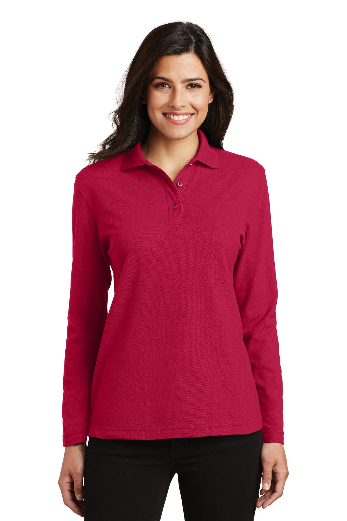 Port Authority L500LS Women's Silk Touch Long Sleeve Polo Wholesale Blank