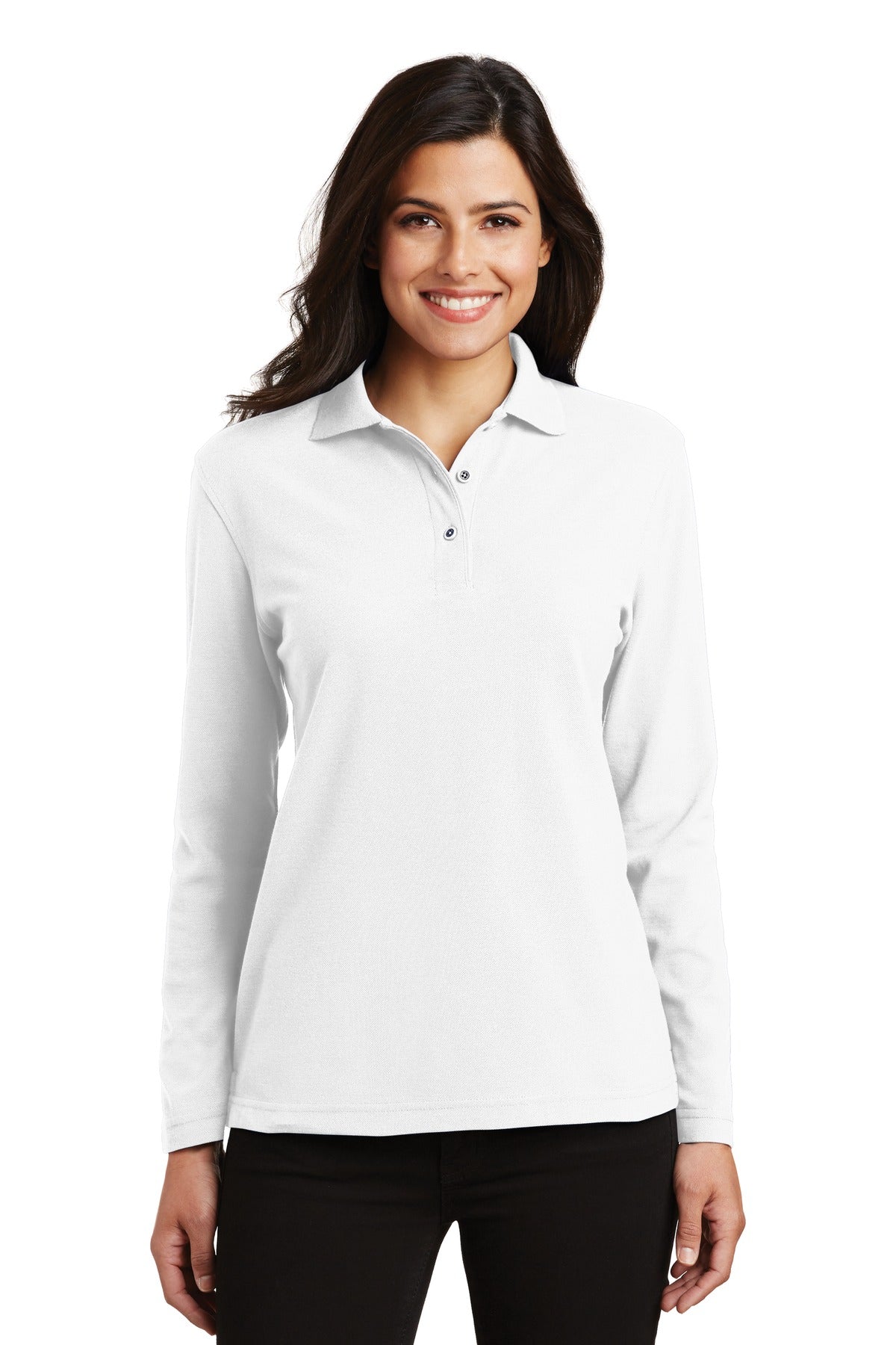 Port Authority ® Women's Silk Touch™ Long Sleeve Polo. L500LS - Port Authority L500LS