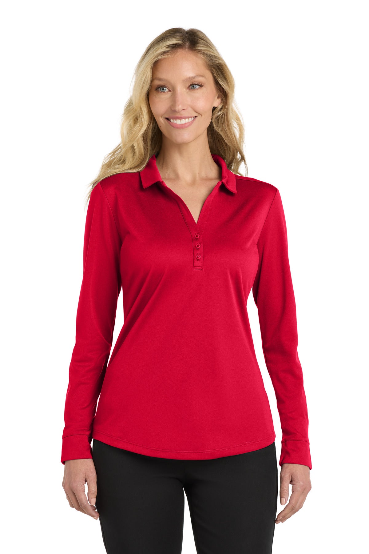 Port Authority ® Women's Silk Touch ™ Performance Long Sleeve Polo. L540LS - Port Authority L540LS