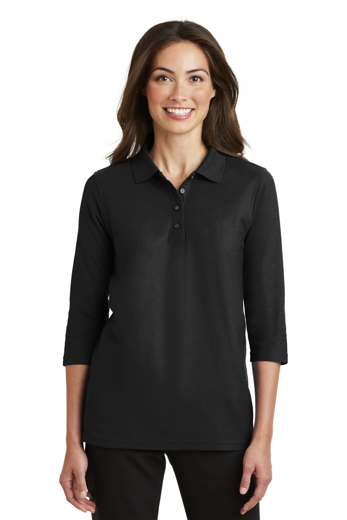 Port Authority ® Women's Silk Touch™ 3/4-Sleeve Polo. L562 - Port Authority L562
