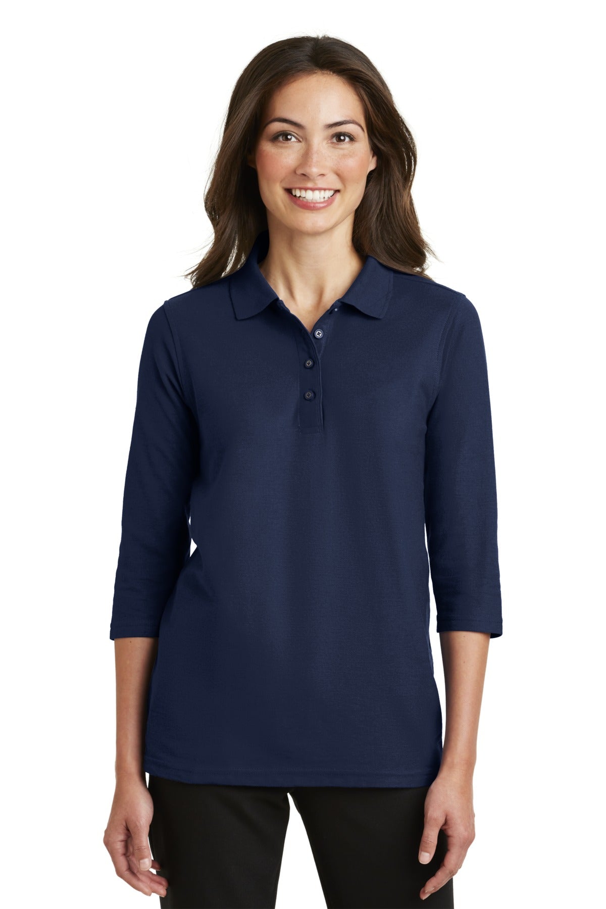 Port Authority ® Women's Silk Touch™ 3/4-Sleeve Polo. L562 - Port Authority L562