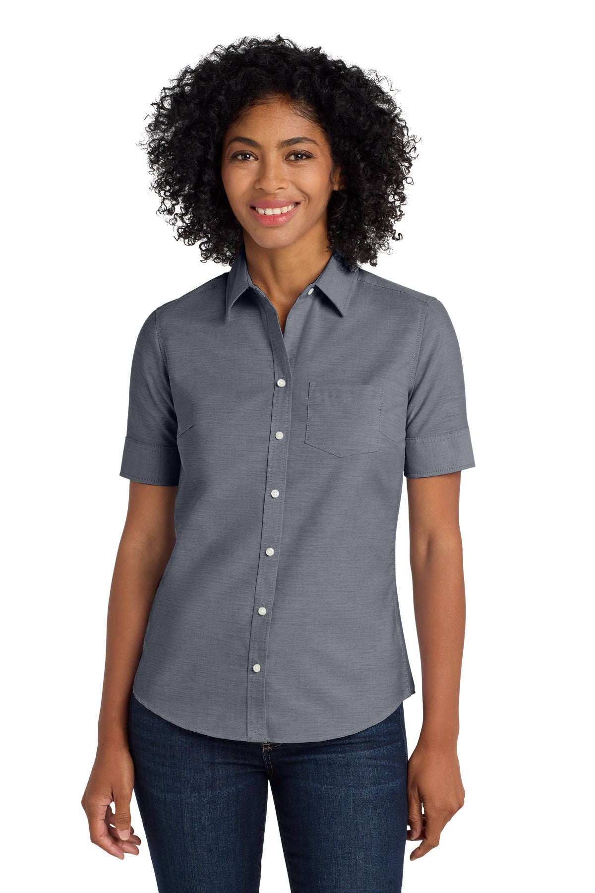 Port Authority ® Women's Short Sleeve SuperPro ™ Oxford Shirt. L659 - Port Authority L659