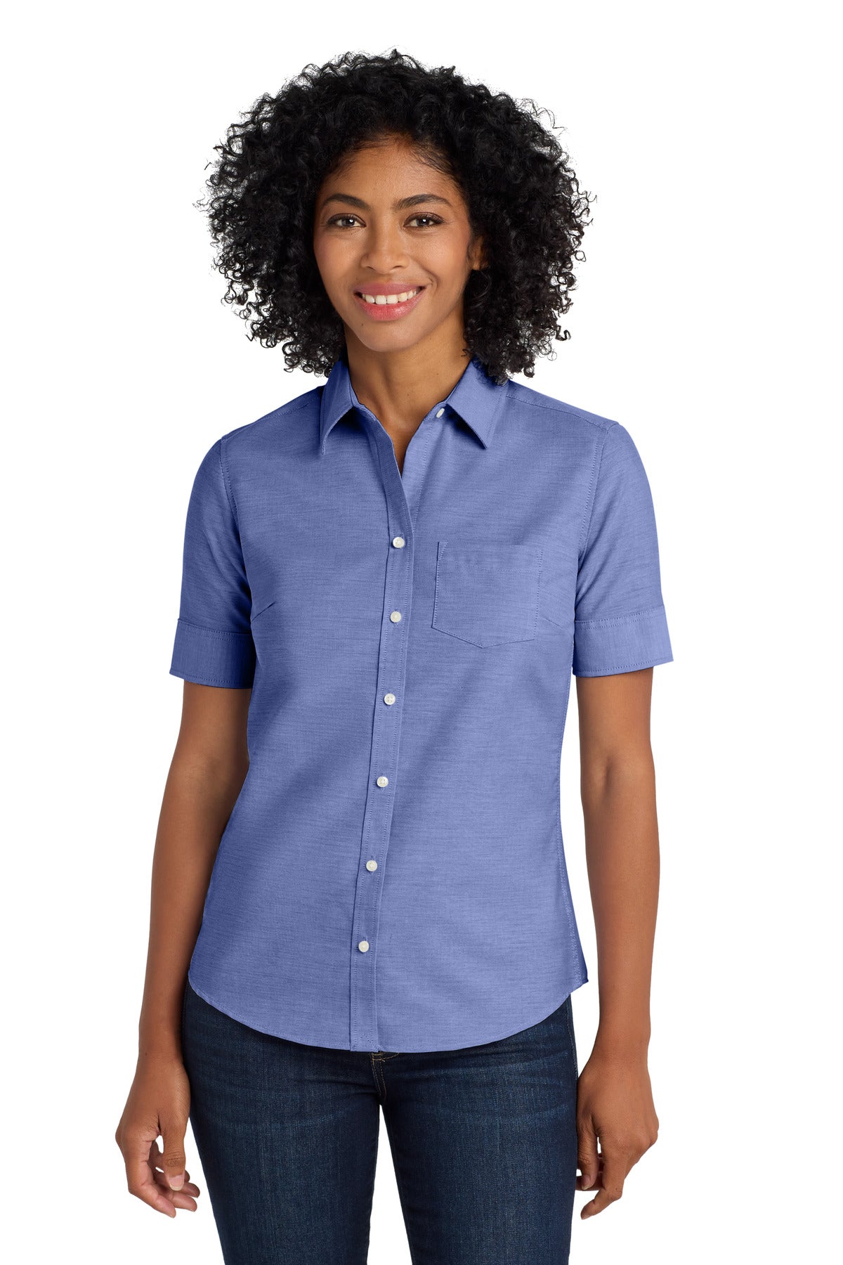 Port Authority ® Women's Short Sleeve SuperPro ™ Oxford Shirt. L659 - Port Authority L659